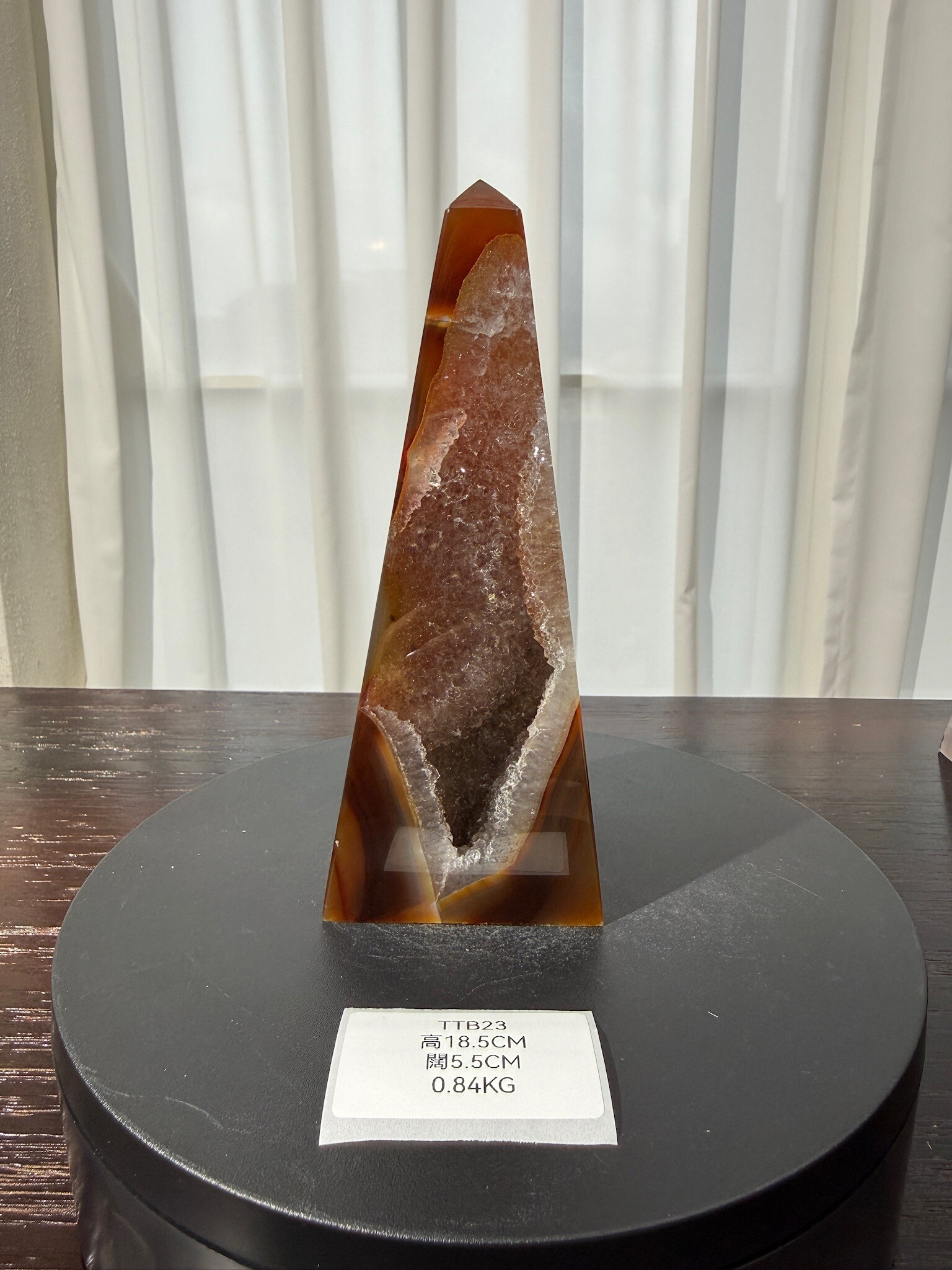 ZA410 TTB23 瑪瑙水晶方尖碑 高度18.5cm 闊度5.5cm 重量0.84kg