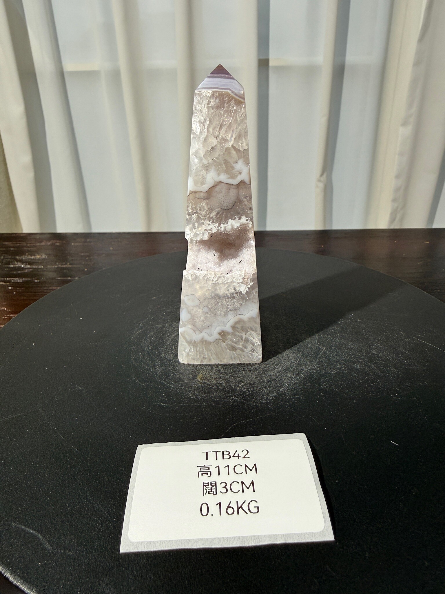 ZA429 TTB42 瑪瑙水晶方尖碑 高度11cm 闊度3cm 重量0.16kg