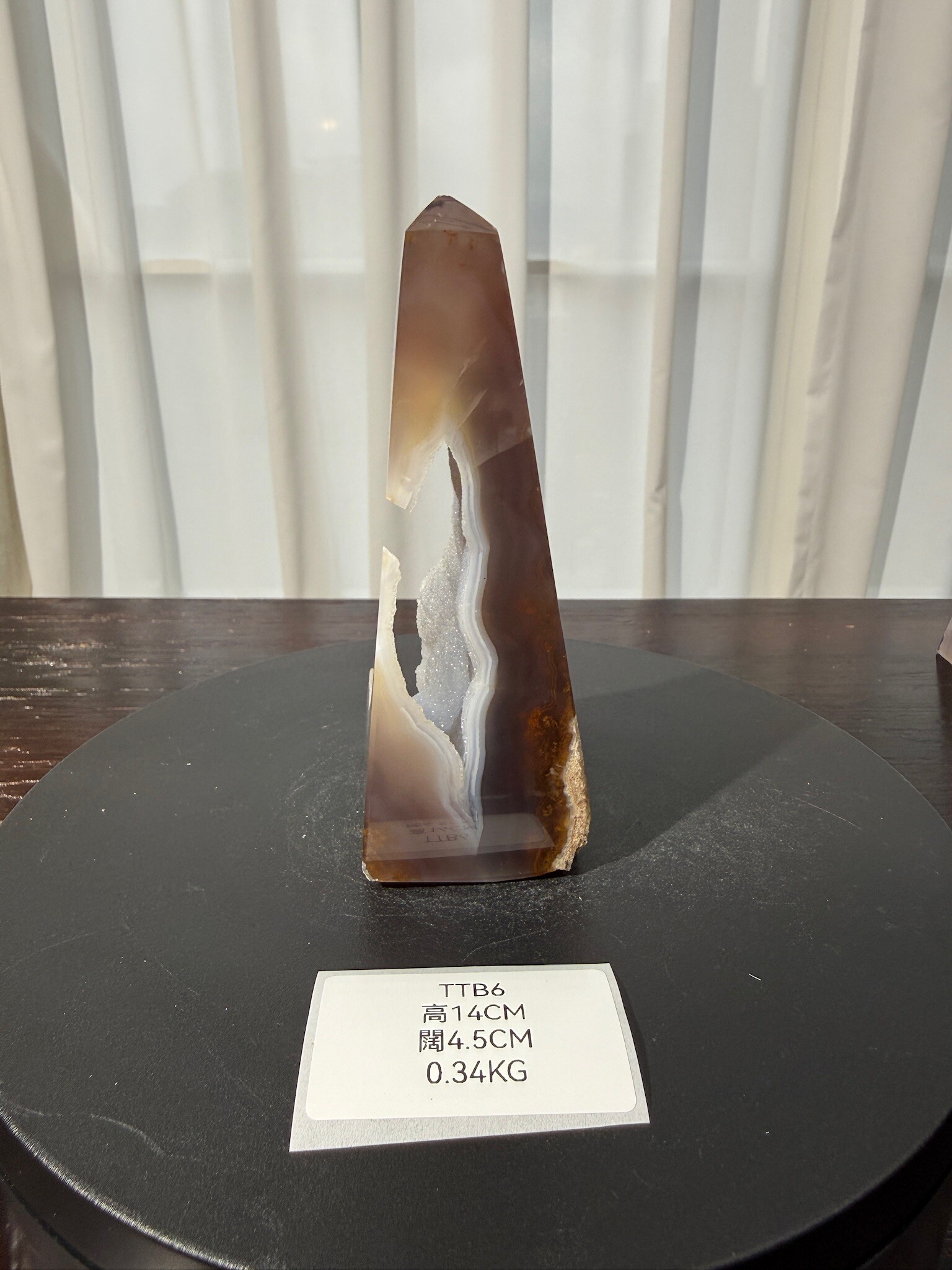 ZA393 TTB6 瑪瑙水晶方尖碑 高度14cm 闊度4.5cm 重量0.34kg