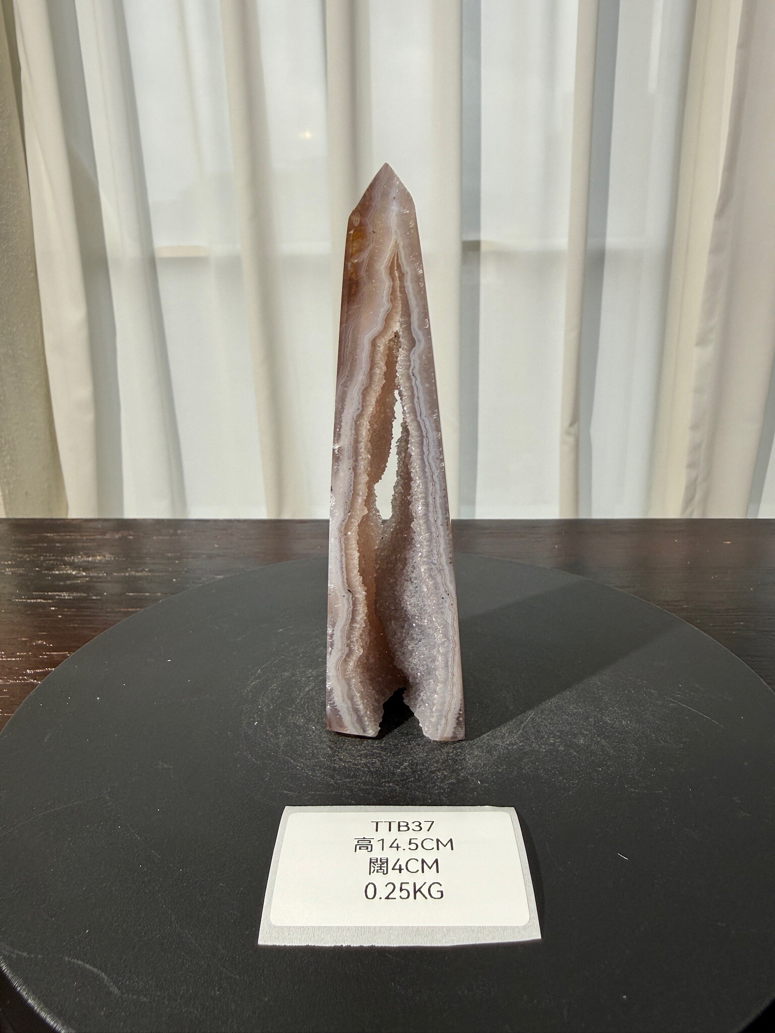 ZA424 TTB37 瑪瑙水晶方尖碑 高度14.5cm 闊度4cm 重量0.25kg