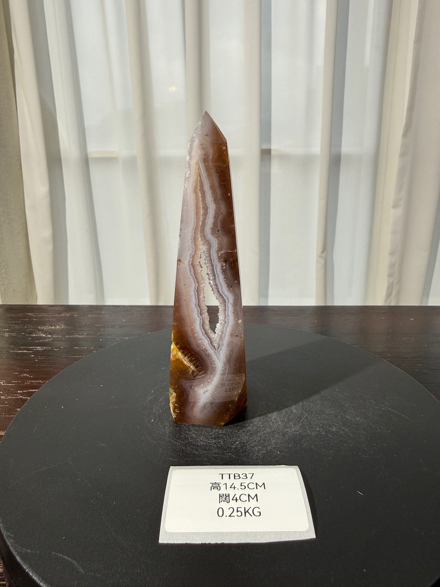 ZA424 TTB37 瑪瑙水晶方尖碑 高度14.5cm 闊度4cm 重量0.25kg