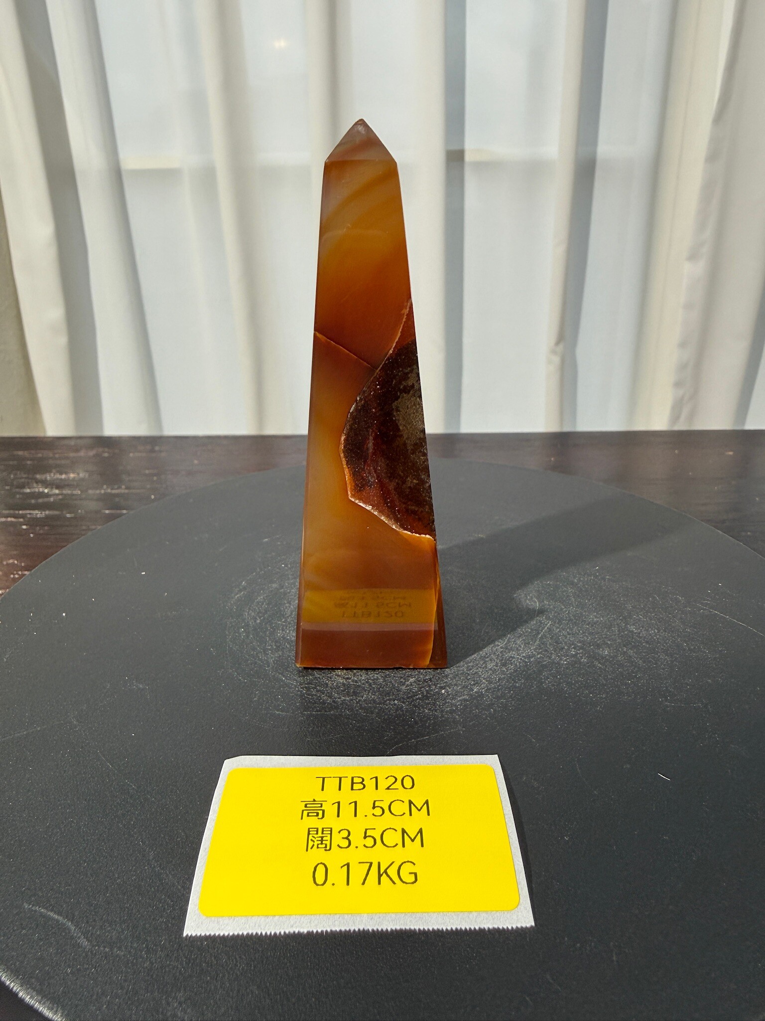 ZA507 TTB120 瑪瑙水晶方尖碑 高度11.5cm 闊度3.5cm 重量0.17kg