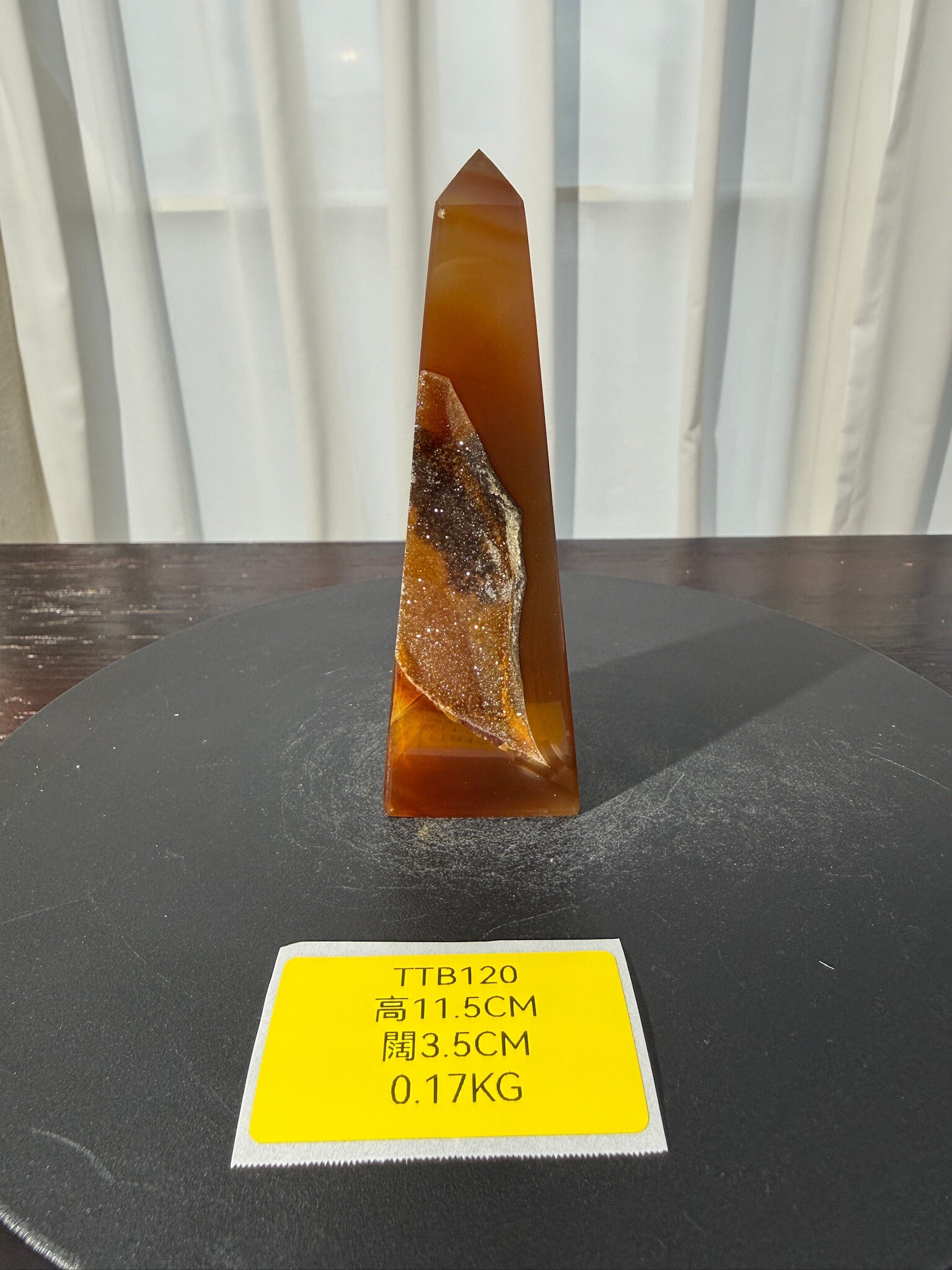 ZA507 TTB120 瑪瑙水晶方尖碑 高度11.5cm 闊度3.5cm 重量0.17kg