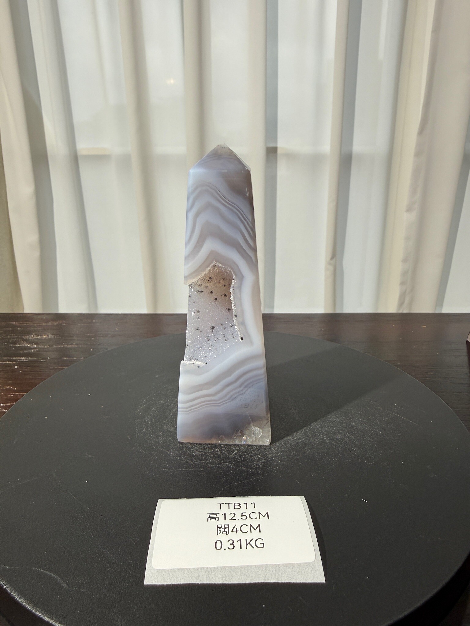 ZA398 TTB11 瑪瑙水晶方尖碑 高度12.5cm 闊度4cm 重量0.31kg