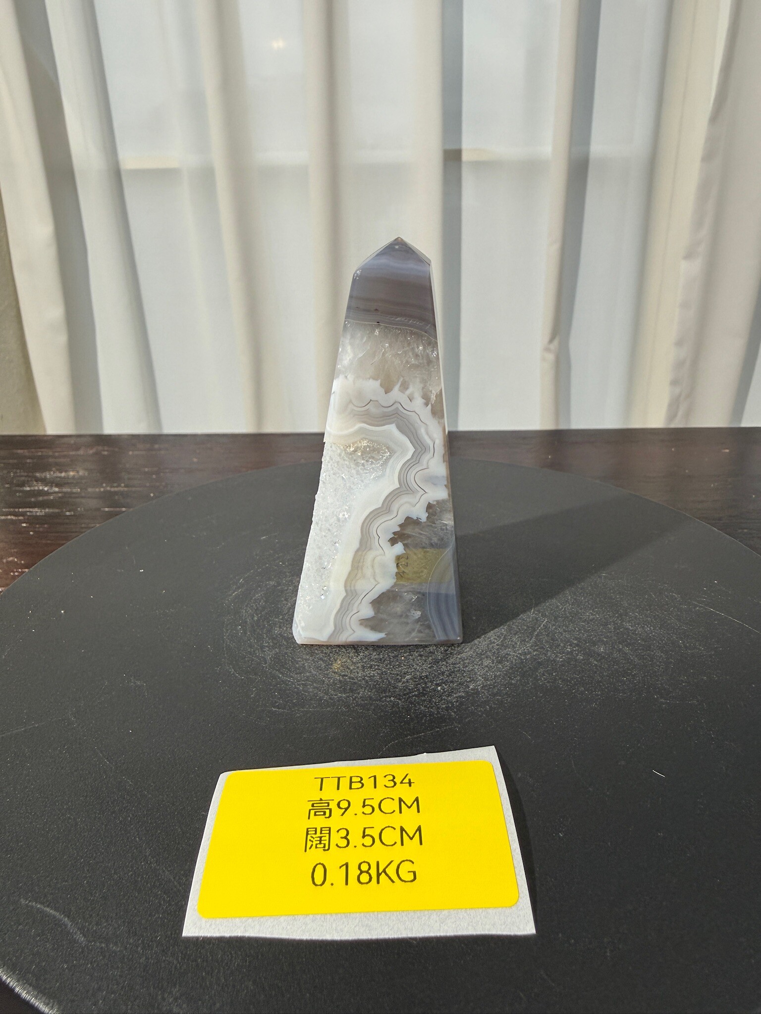 ZA521 TTB134 瑪瑙水晶方尖碑 高度9.5cm 闊度3.5cm 重量0.18kg