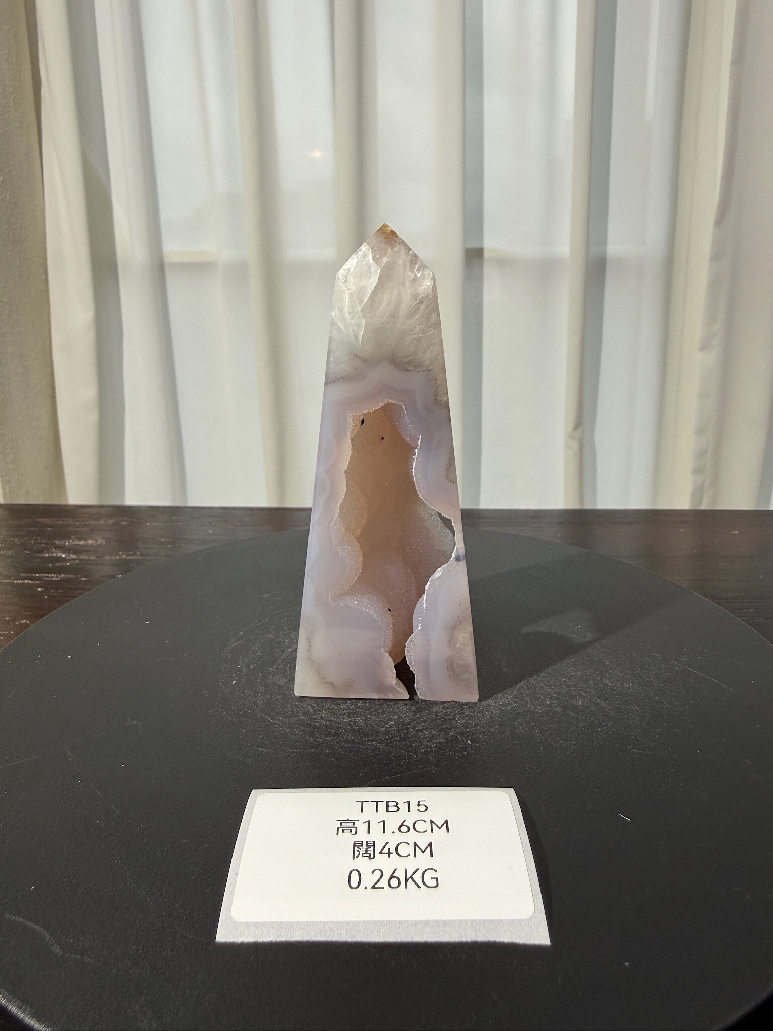 ZA402 TTB15 瑪瑙水晶方尖碑 高度11.6cm 闊度4cm 重量0.26kg