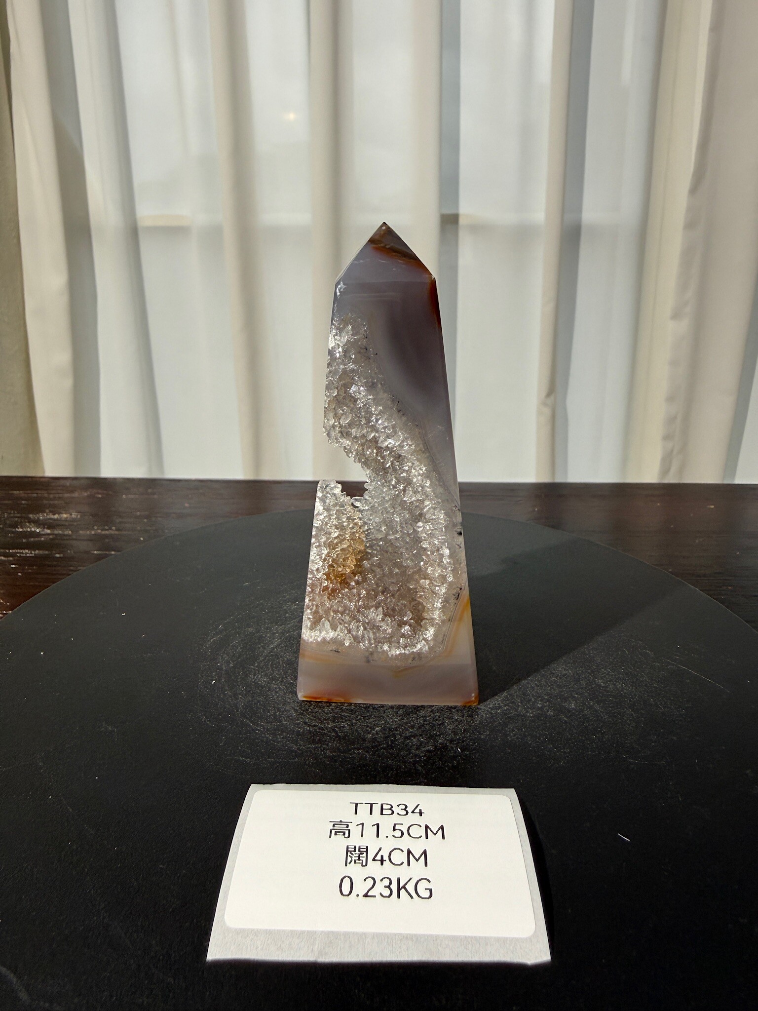 ZA421 TTB34 瑪瑙水晶方尖碑 高度11.5cm 闊度4cm 重量0.23kg