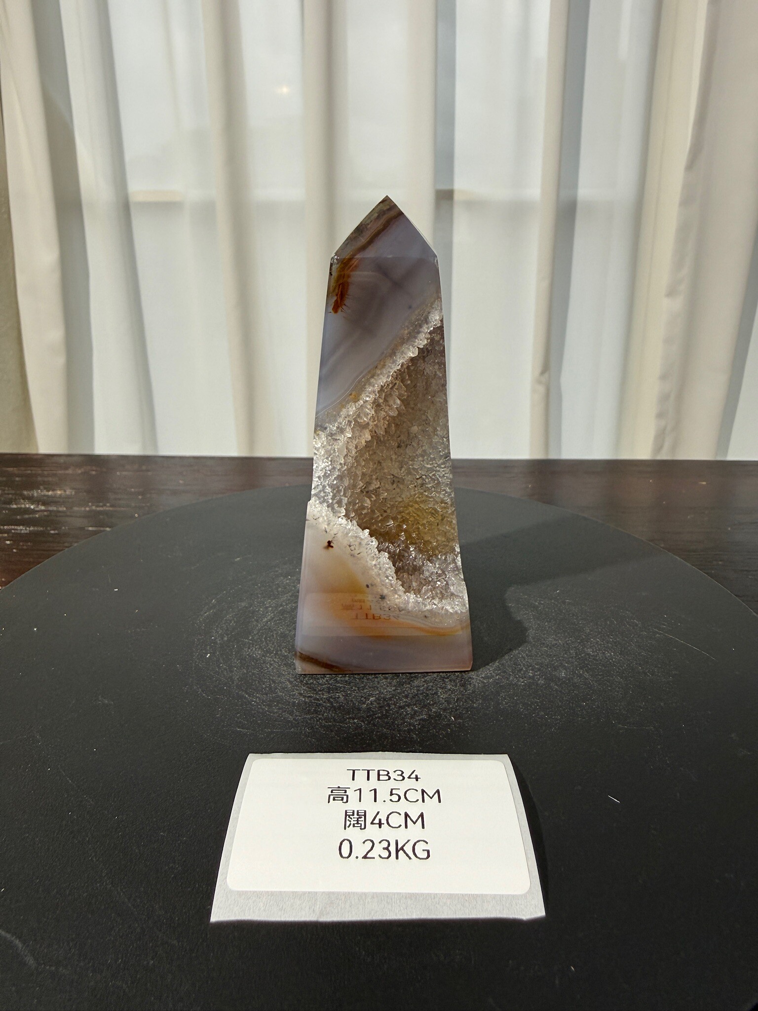 ZA421 TTB34 瑪瑙水晶方尖碑 高度11.5cm 闊度4cm 重量0.23kg