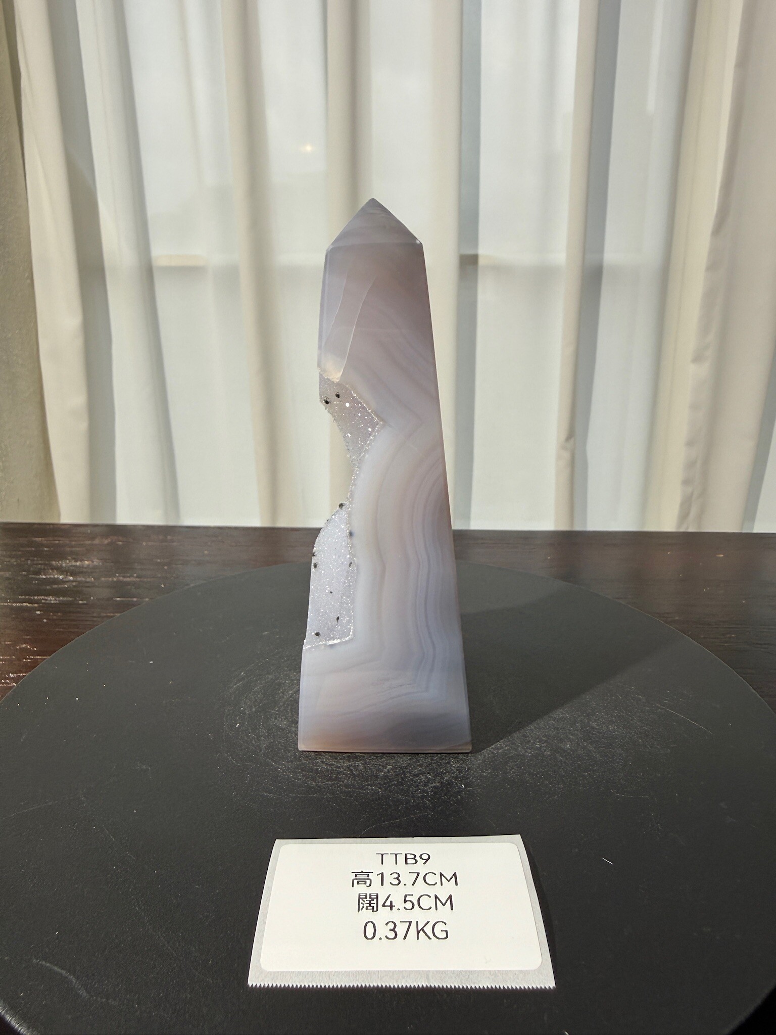 ZA396 TTB9 瑪瑙水晶方尖碑 高度13.7cm 闊度4.5cm 重量0.37kg