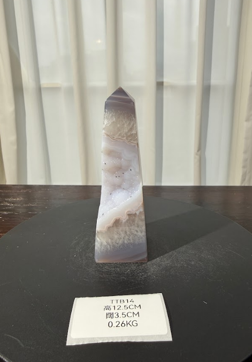 ZA401 TTB14 瑪瑙水晶方尖碑 高度12.5cm 闊度3.5cm 重量0.26kg