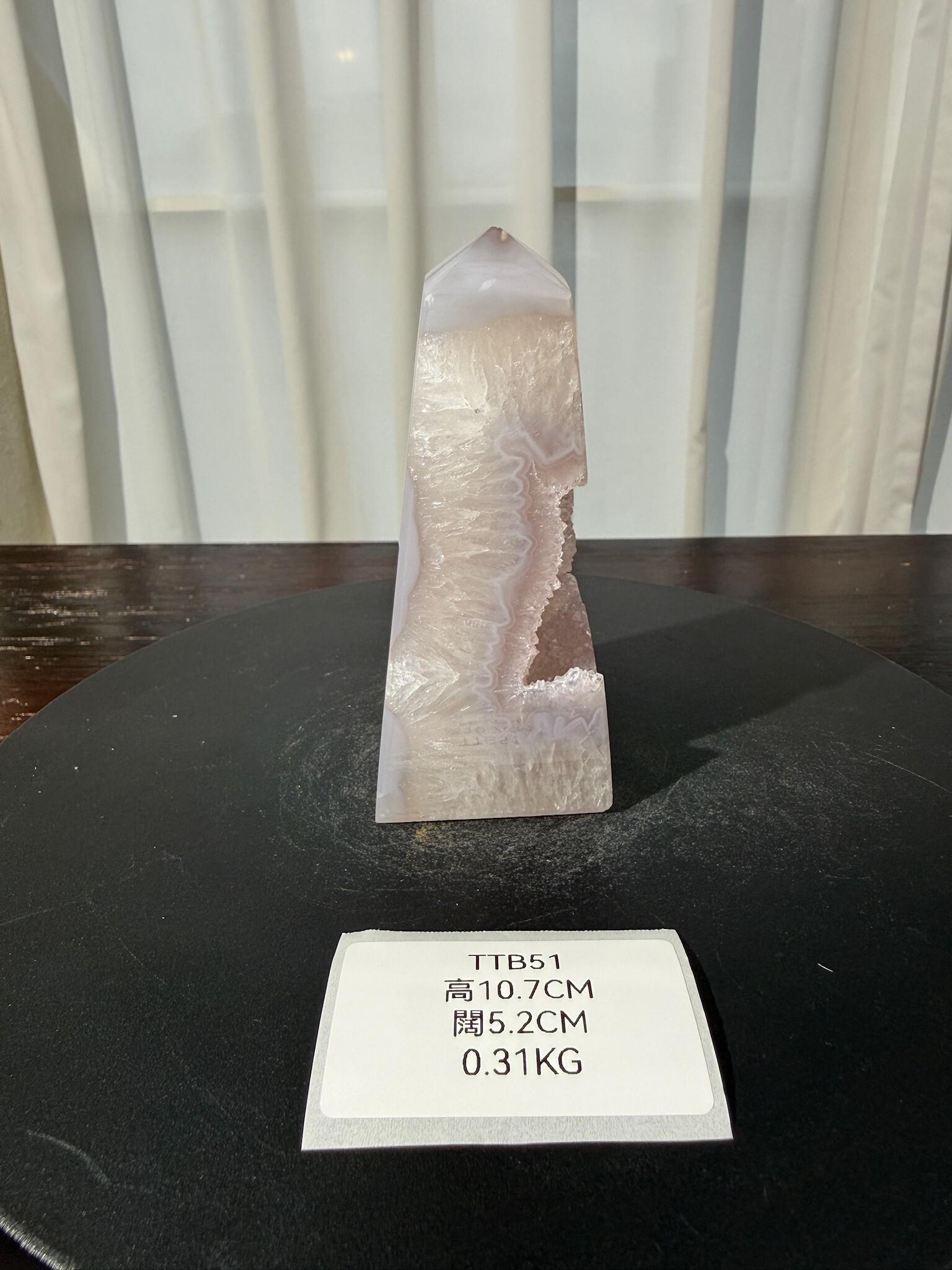 ZA438 TTB51 瑪瑙水晶方尖碑 高度10.7cm 闊度5.2cm 重量0.31kg