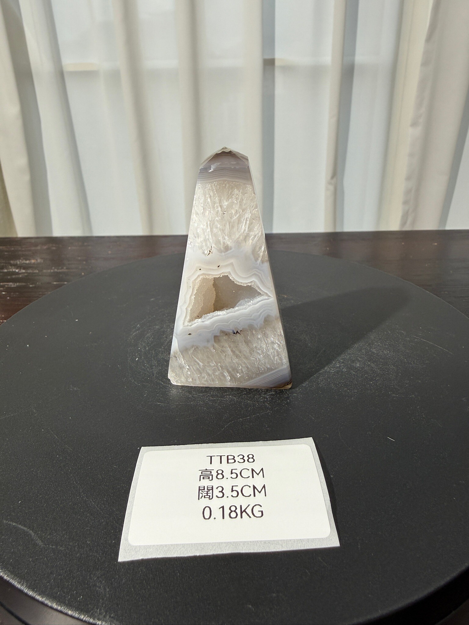 ZA425 TTB38 瑪瑙水晶方尖碑 高度8.5cm 闊度3.5cm 重量0.18kg