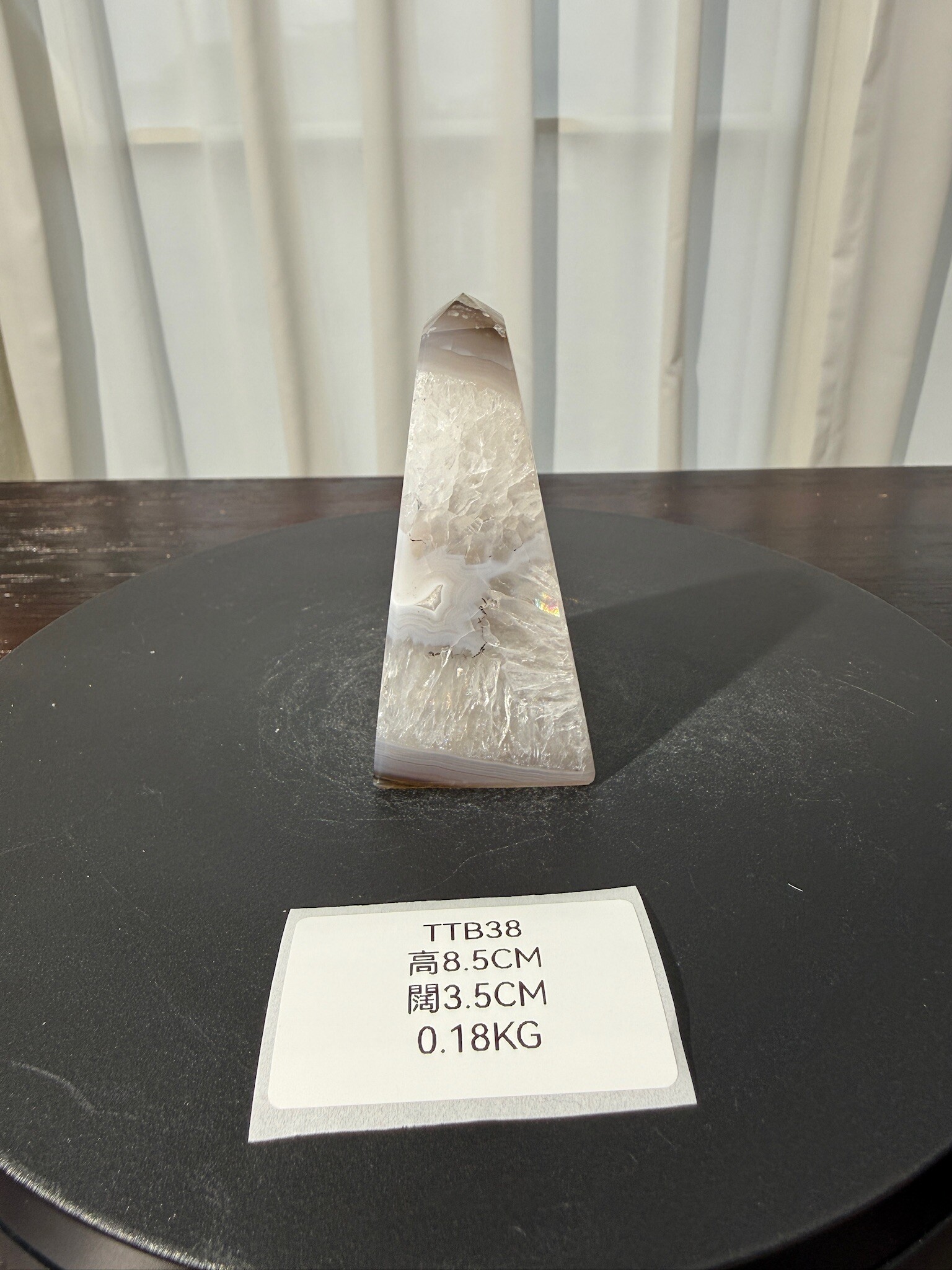 ZA425 TTB38 瑪瑙水晶方尖碑 高度8.5cm 闊度3.5cm 重量0.18kg