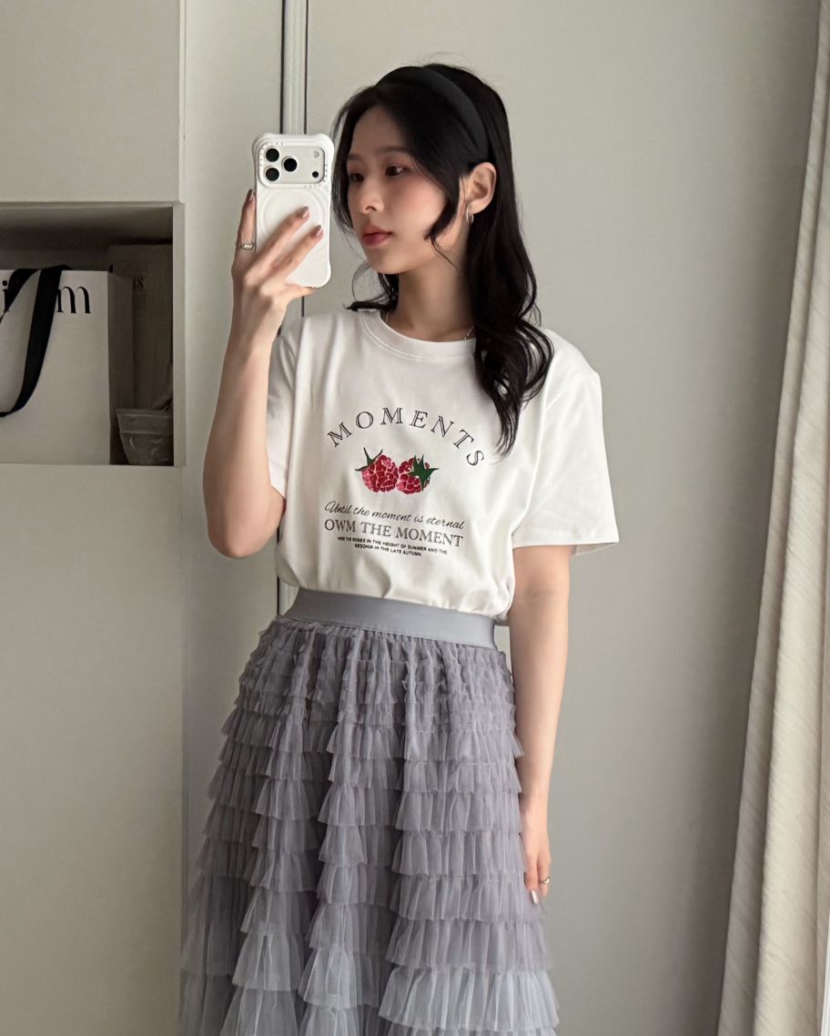 清新莓果字母印花上衣