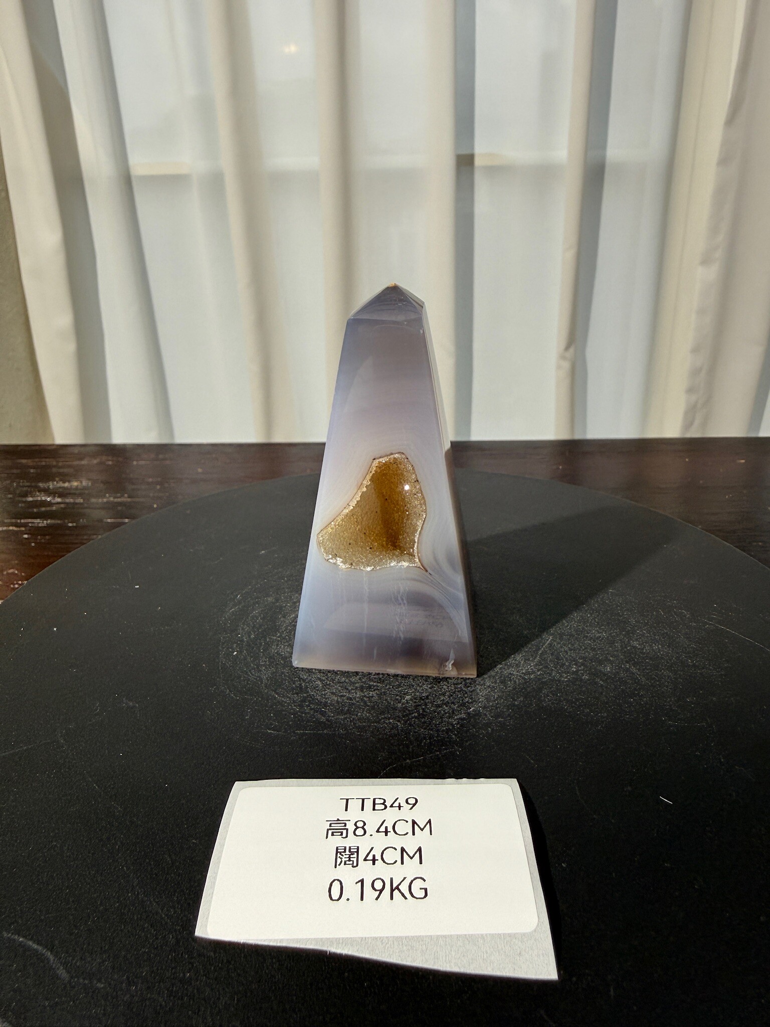 ZA436 TTB49 瑪瑙水晶方尖碑 高度8.4cm 闊度4cm 重量0.19kg