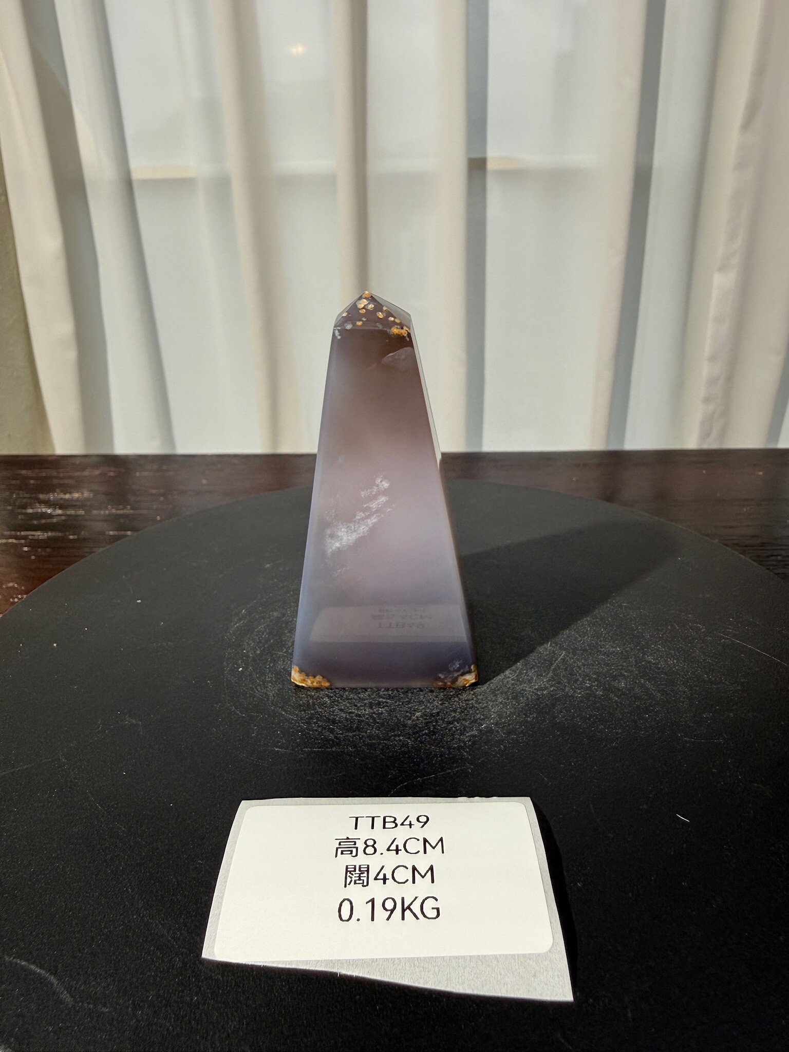 ZA436 TTB49 瑪瑙水晶方尖碑 高度8.4cm 闊度4cm 重量0.19kg