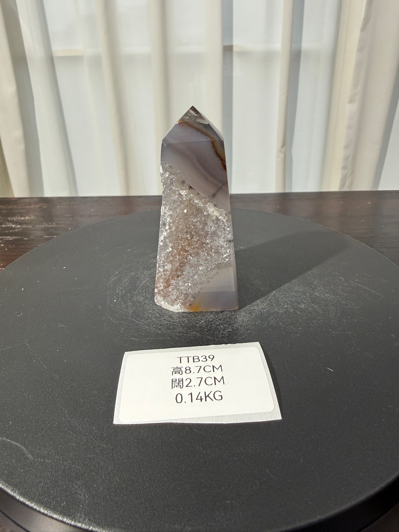 ZA426 TTB39 瑪瑙水晶方尖碑 高度8.7cm 闊度2.7cm 重量0.14kg