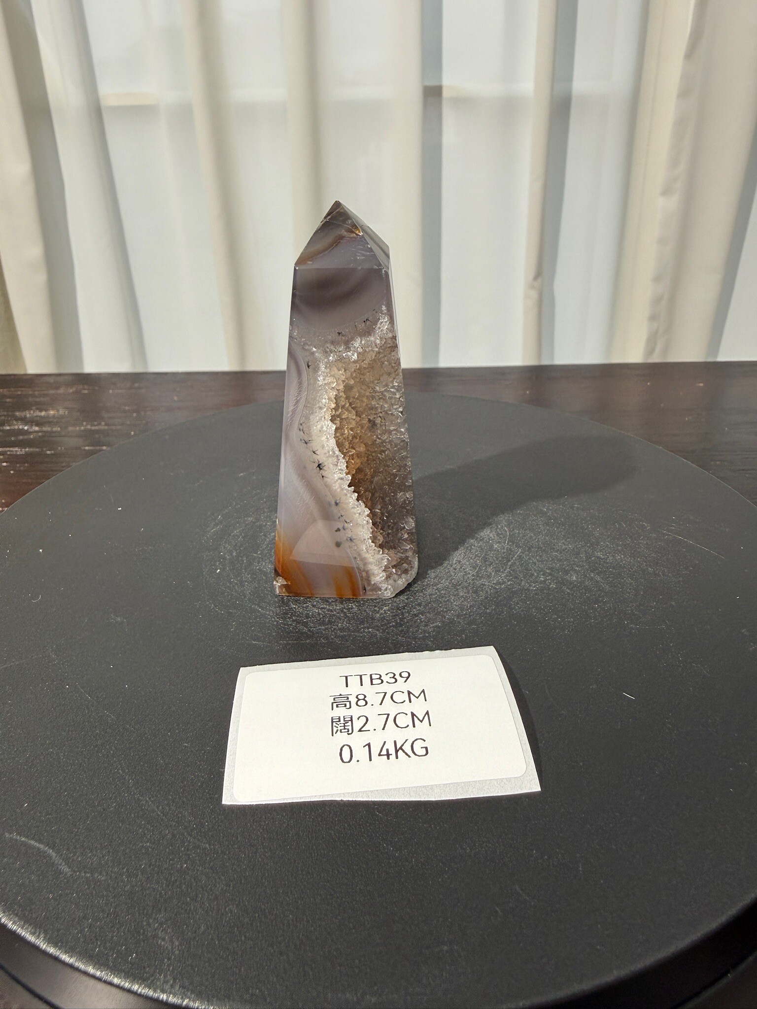 ZA426 TTB39 瑪瑙水晶方尖碑 高度8.7cm 闊度2.7cm 重量0.14kg