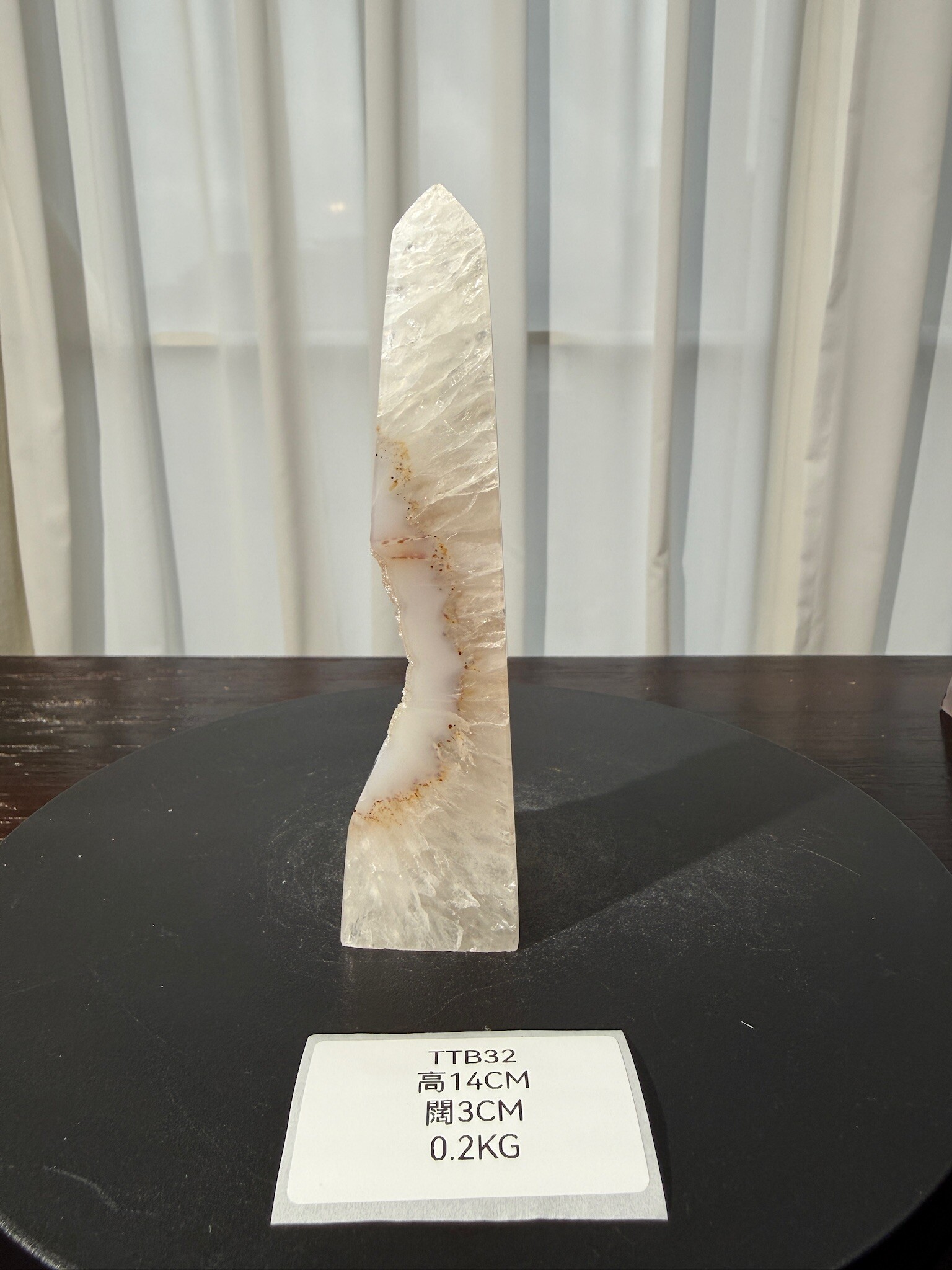 ZA419 TTB32 瑪瑙水晶方尖碑 高度14cm 闊度3cm 重量0.2kg