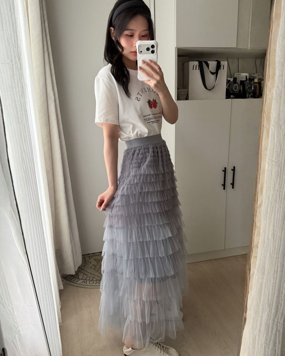 雲霧層疊漸層蛋糕紗裙