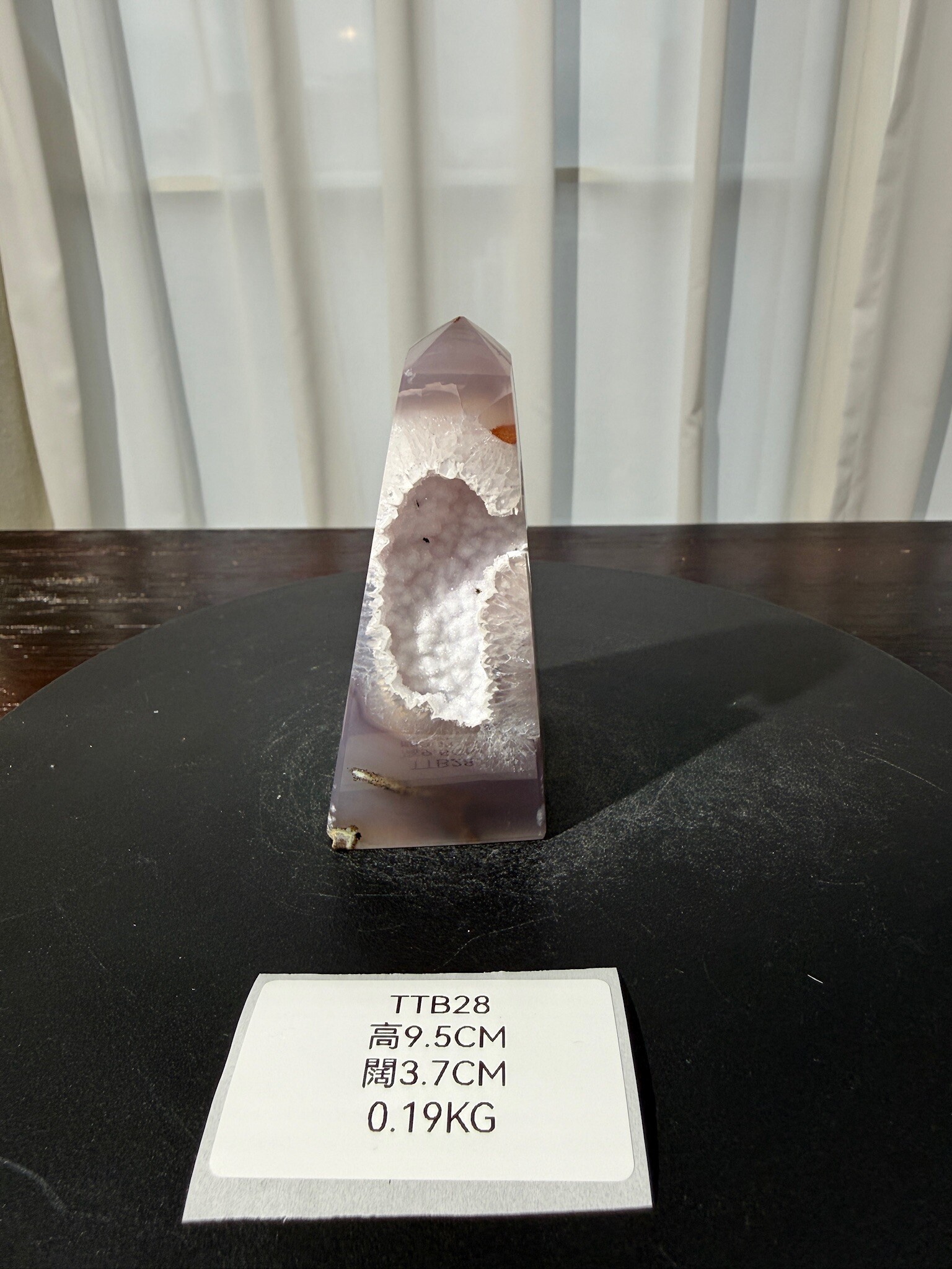 ZA415 TTB28 瑪瑙水晶方尖碑 高度9.5cm 闊度3.7cm 重量0.19kg