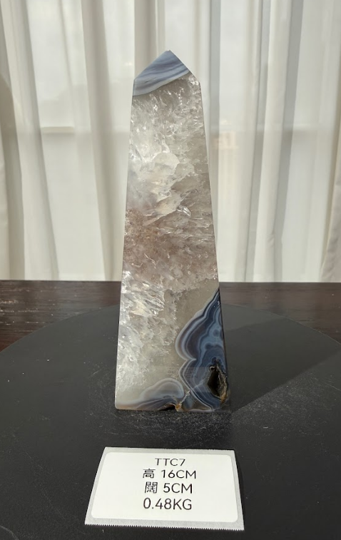 ZA539 TTC7 瑪瑙水晶方尖碑 高度16cm 闊度5cm 重量0.48kg