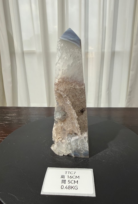 ZA539 TTC7 瑪瑙水晶方尖碑 高度16cm 闊度5cm 重量0.48kg