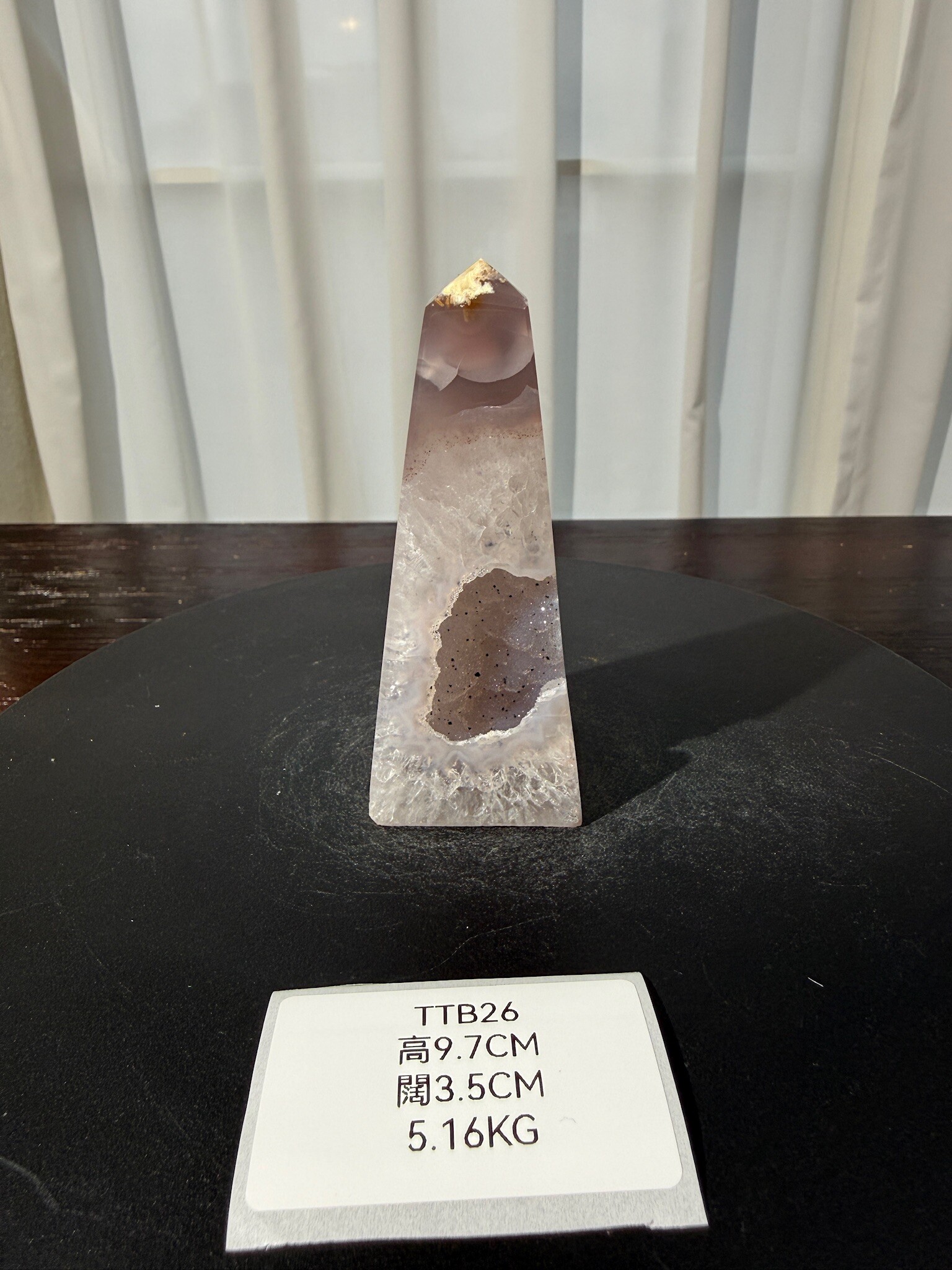 ZA413 TTB26 瑪瑙水晶方尖碑 高度9.7cm 闊度3.5cm 重量0.16kg