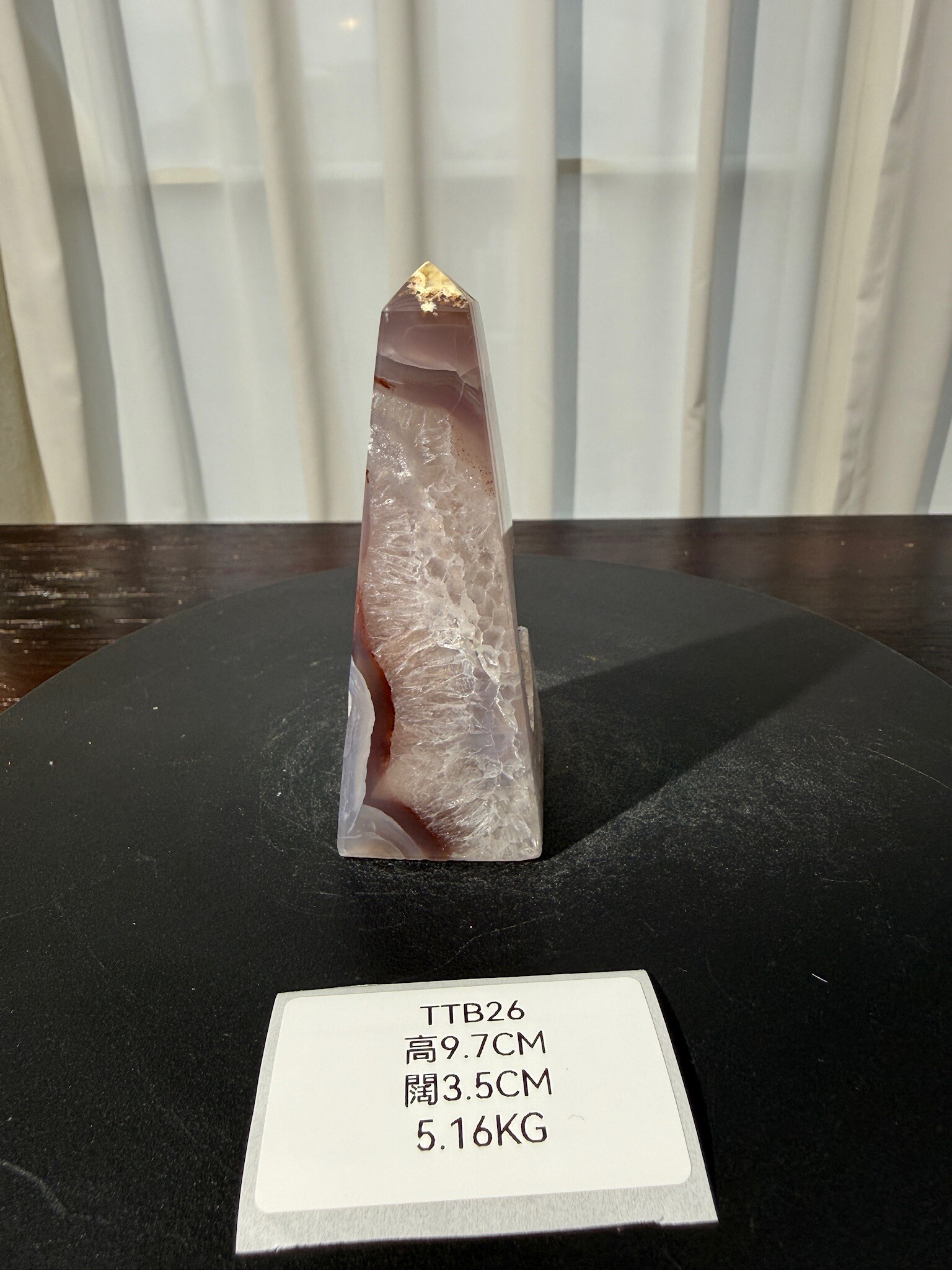 ZA413 TTB26 瑪瑙水晶方尖碑 高度9.7cm 闊度3.5cm 重量0.16kg