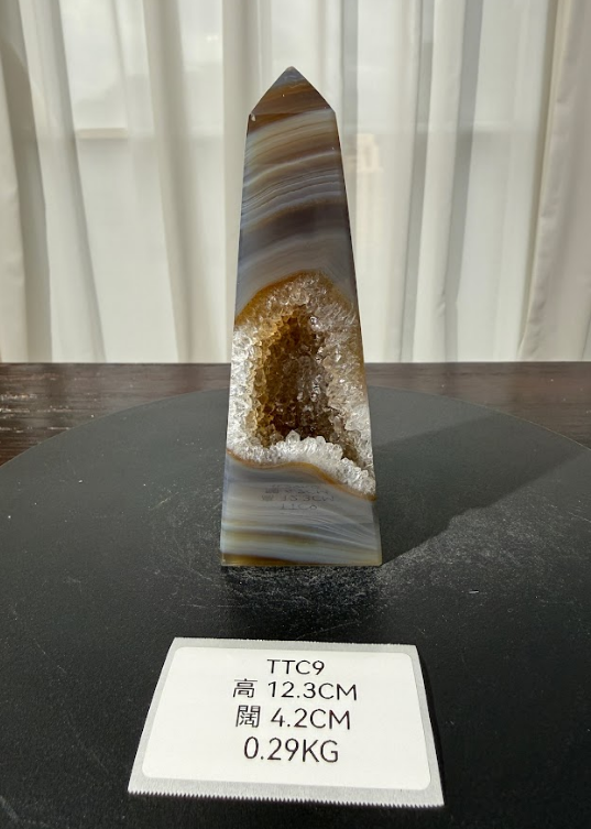 ZA541 TTC9 瑪瑙水晶方尖碑 高度12.3cm 闊度4.2cm 重量0.29kg