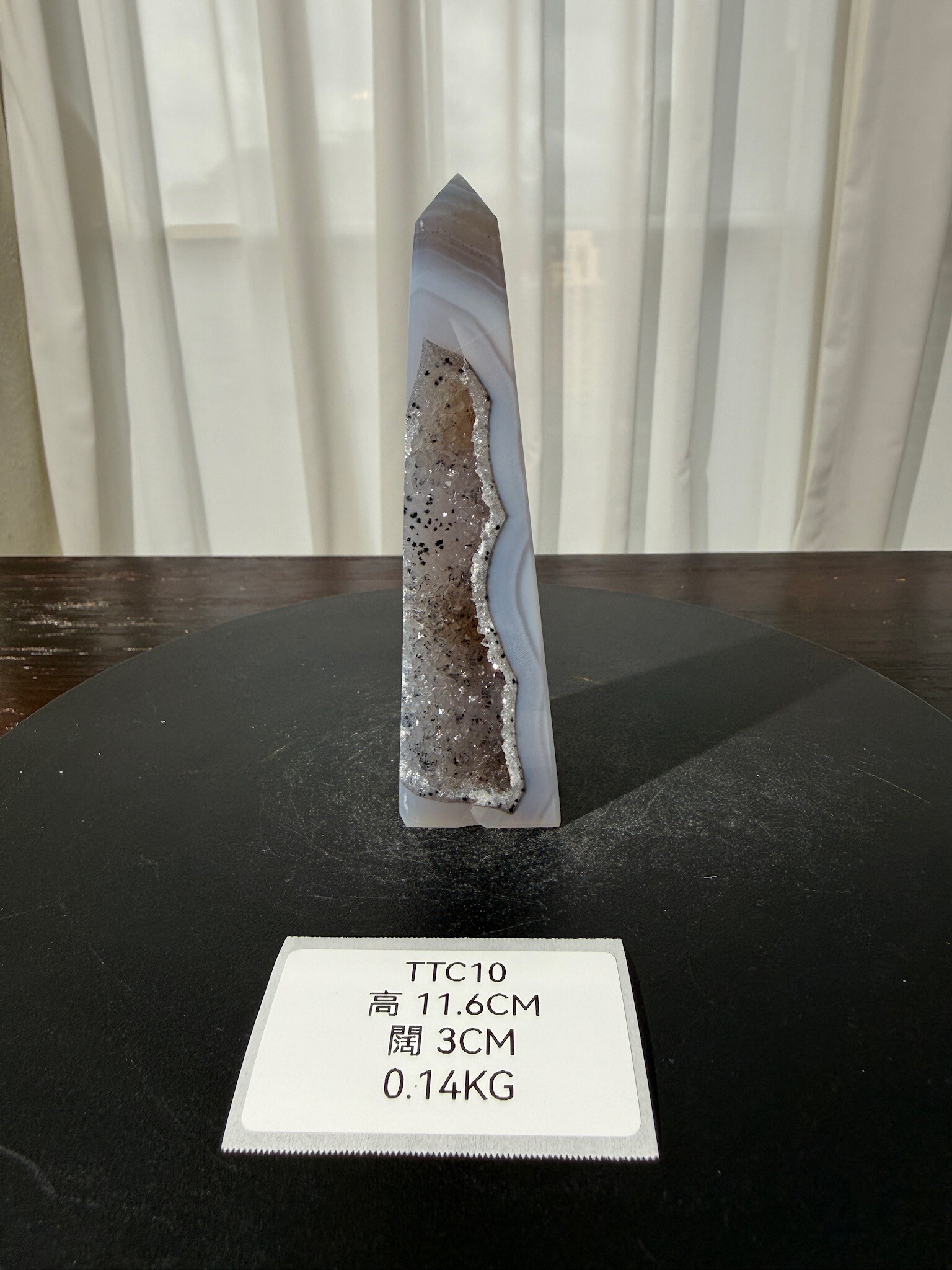 ZA542 TTC10 瑪瑙水晶方尖碑 高度11.6cm 闊度3cm 重量0.14kg