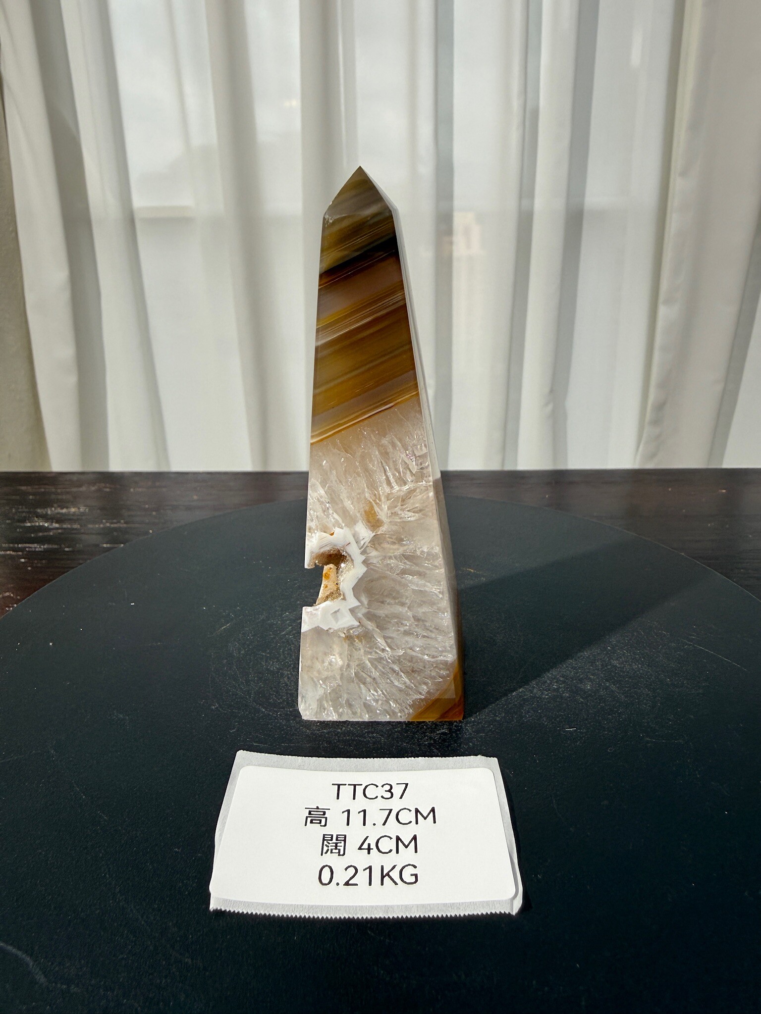 ZA569 TTC37 瑪瑙水晶方尖碑 高度11.7cm 闊度4cm 重量0.21kg