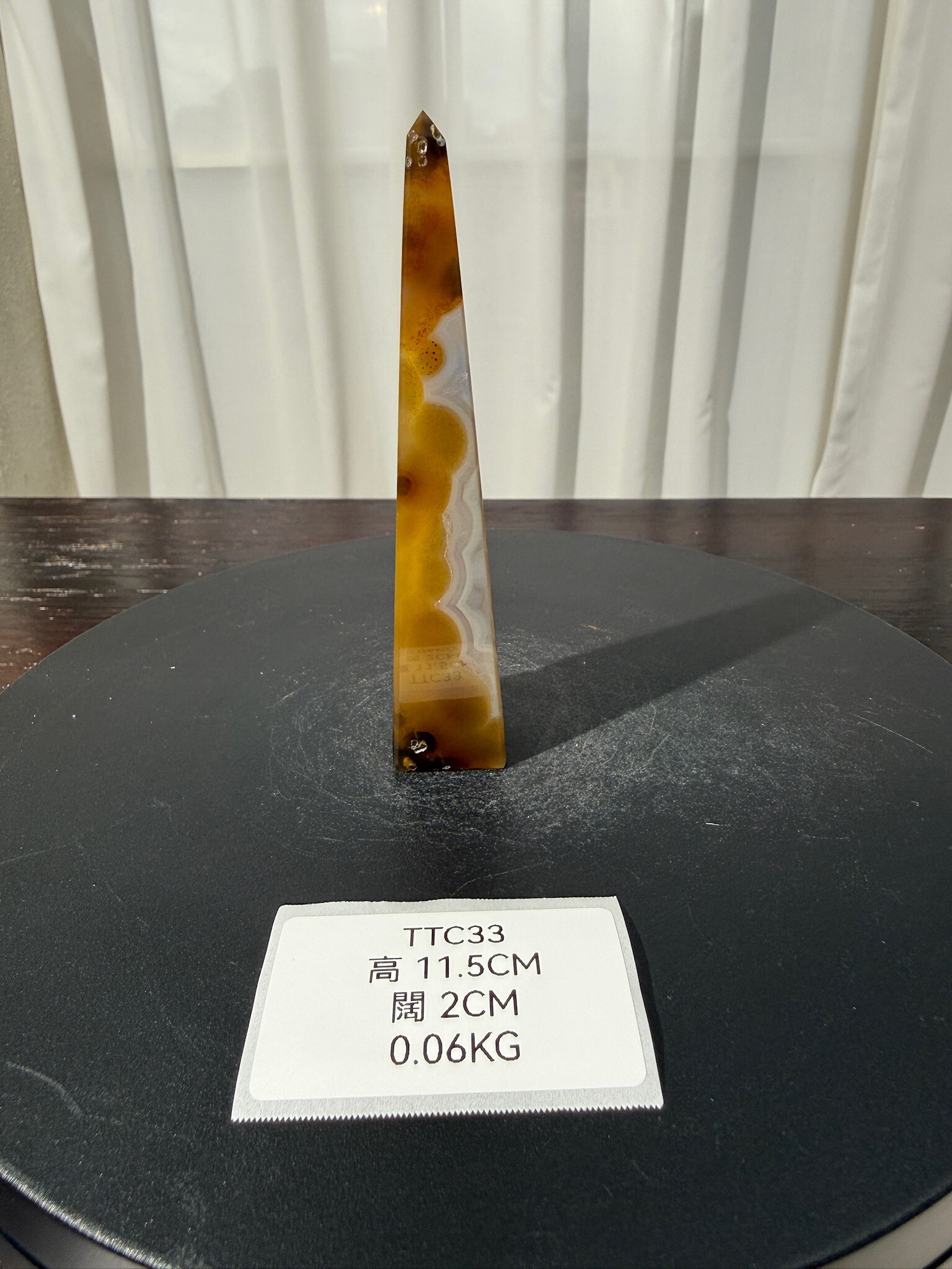 ZA565 TTC33 瑪瑙水晶方尖碑 高度11.5cm 闊度2cm 重量0.06kg