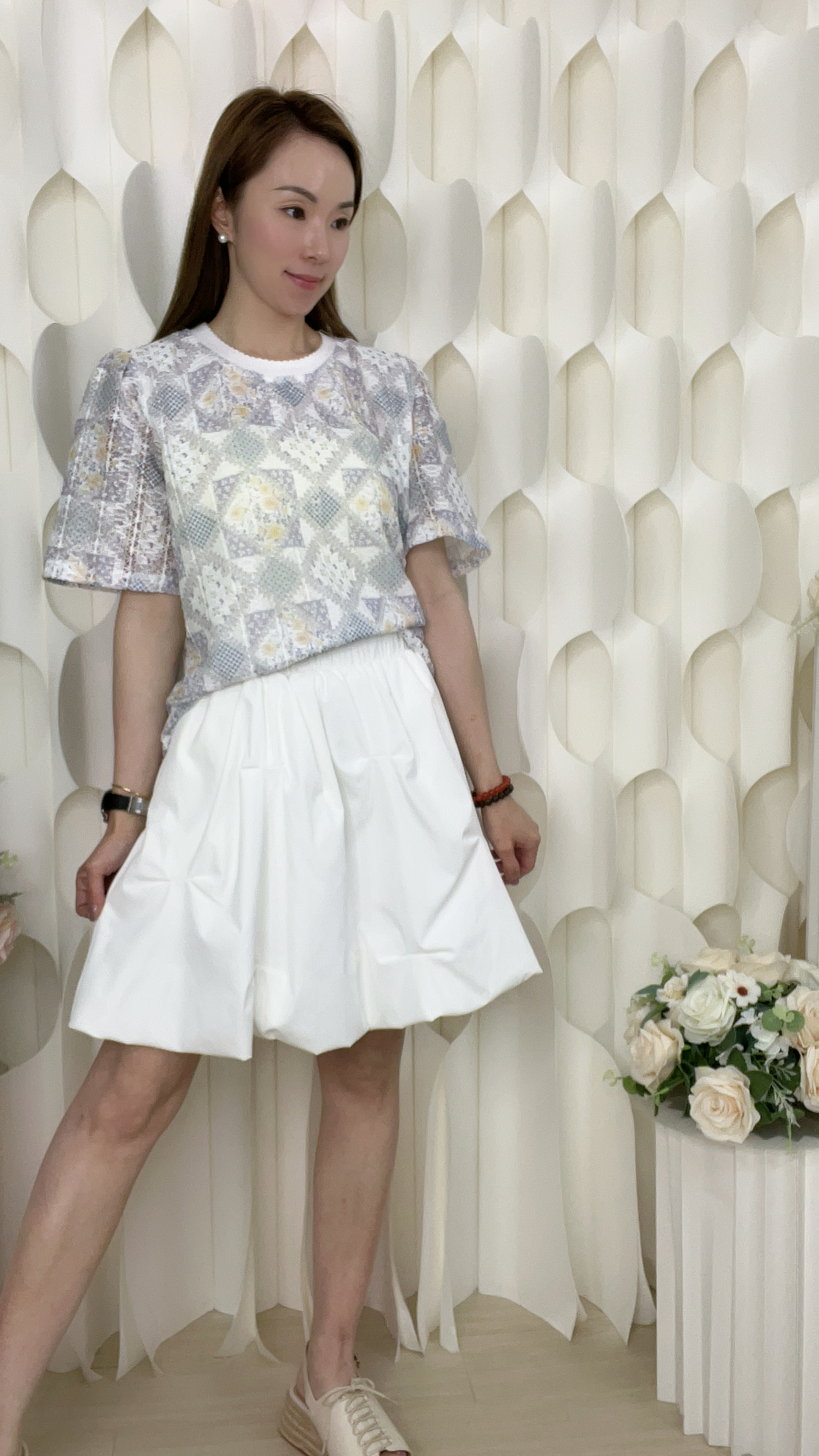 滑身梭織料橡筋腰短裙褲(腰24-40 臀54 長18 吋 )55746 #2804clo