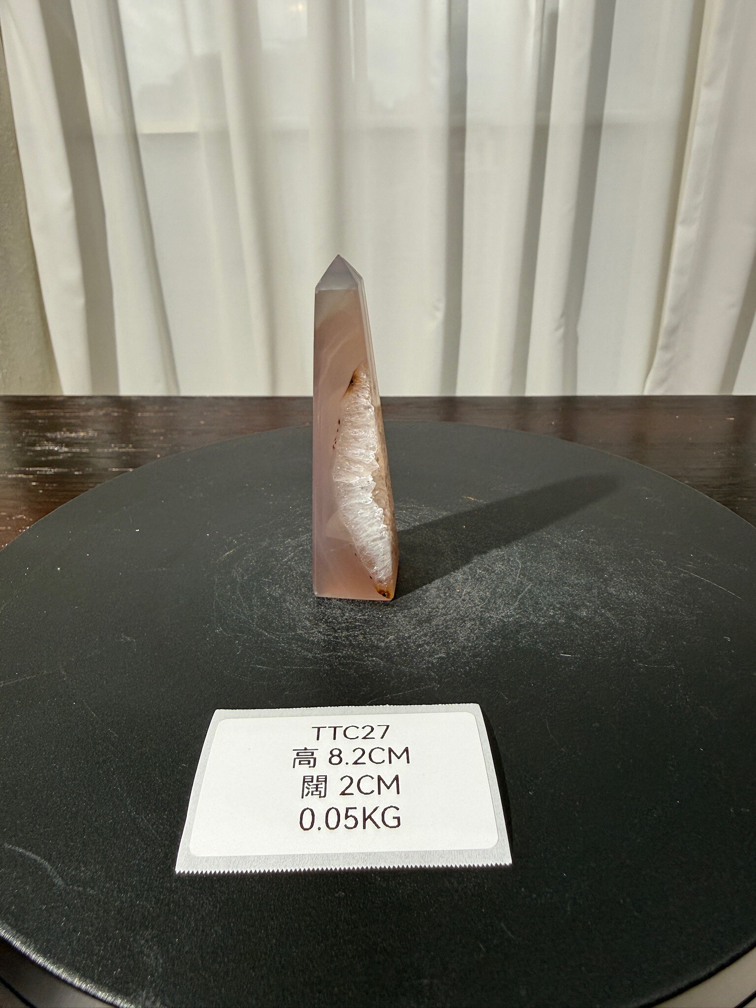 ZA559 TTC27 瑪瑙水晶方尖碑 高度8.2cm 闊度2cm 重量0.05kg