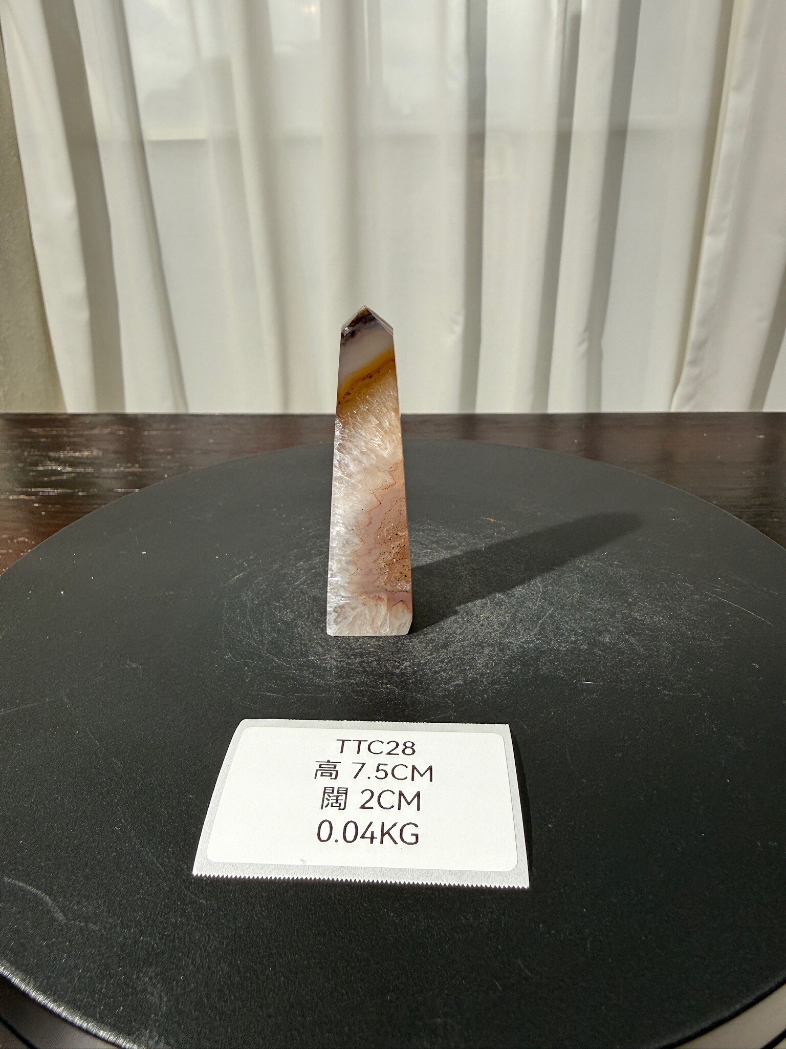 ZA560 TTC28 瑪瑙水晶方尖碑 高度7.5cm 闊度2cm 重量0.04kg