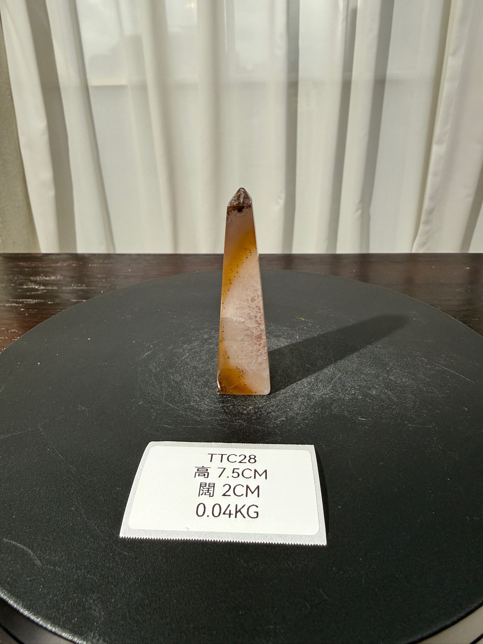 ZA560 TTC28 瑪瑙水晶方尖碑 高度7.5cm 闊度2cm 重量0.04kg