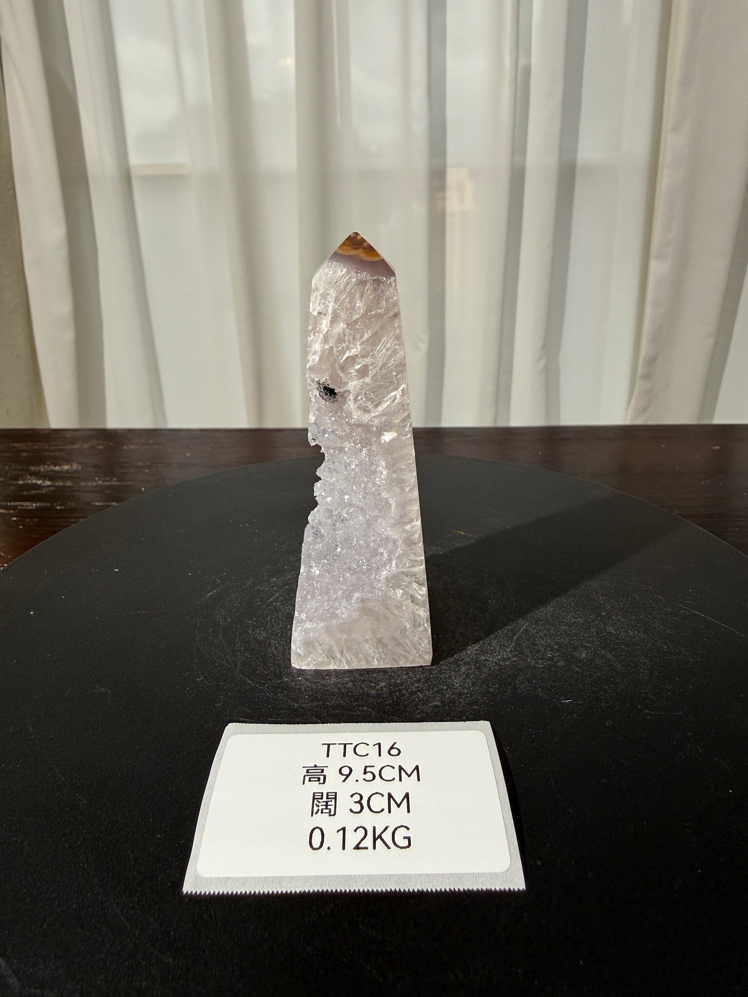 ZA548 TTC16 瑪瑙水晶方尖碑 高度9.5cm 闊度3cm 重量0.12kg