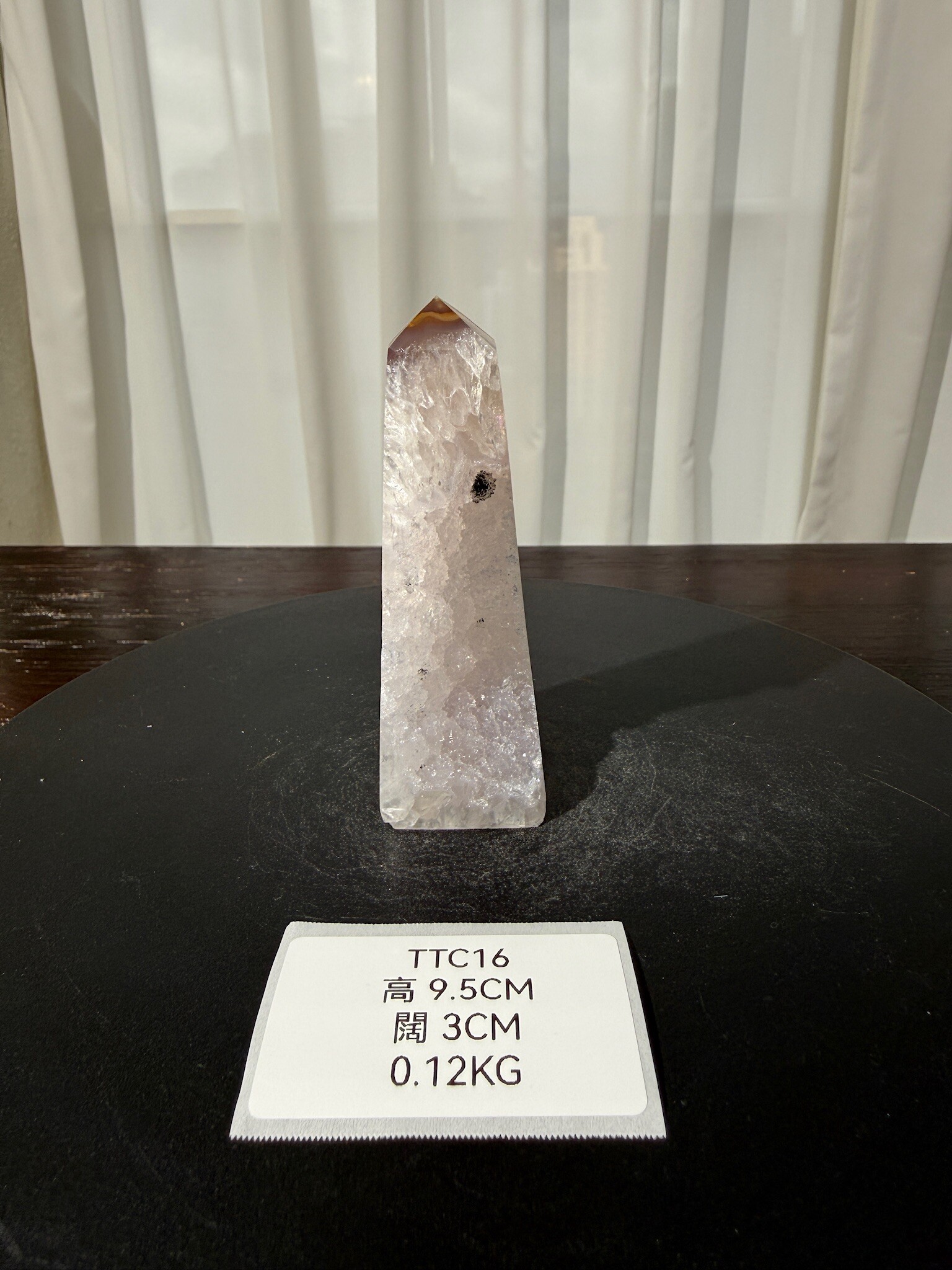 ZA548 TTC16 瑪瑙水晶方尖碑 高度9.5cm 闊度3cm 重量0.12kg