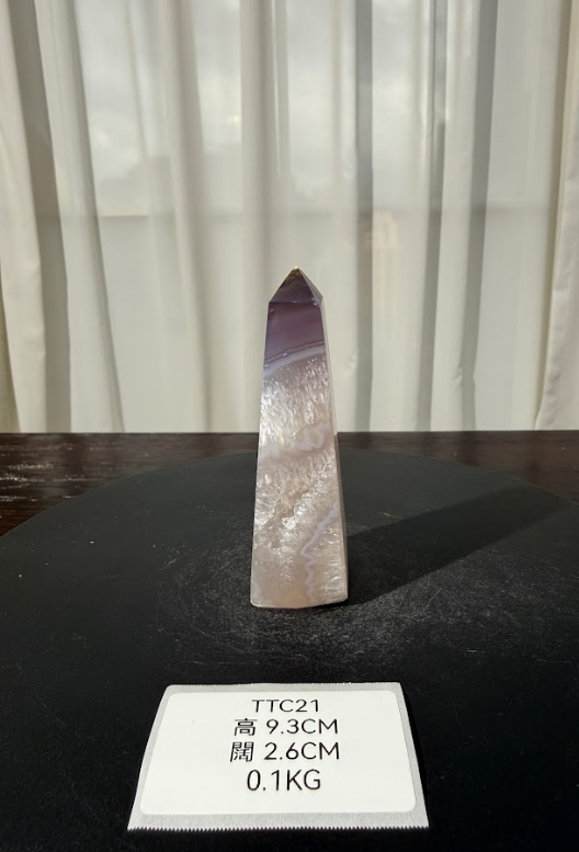 ZA553 TTC21 瑪瑙水晶方尖碑 高度9.3cm 闊度2.6cm 重量0.1kg