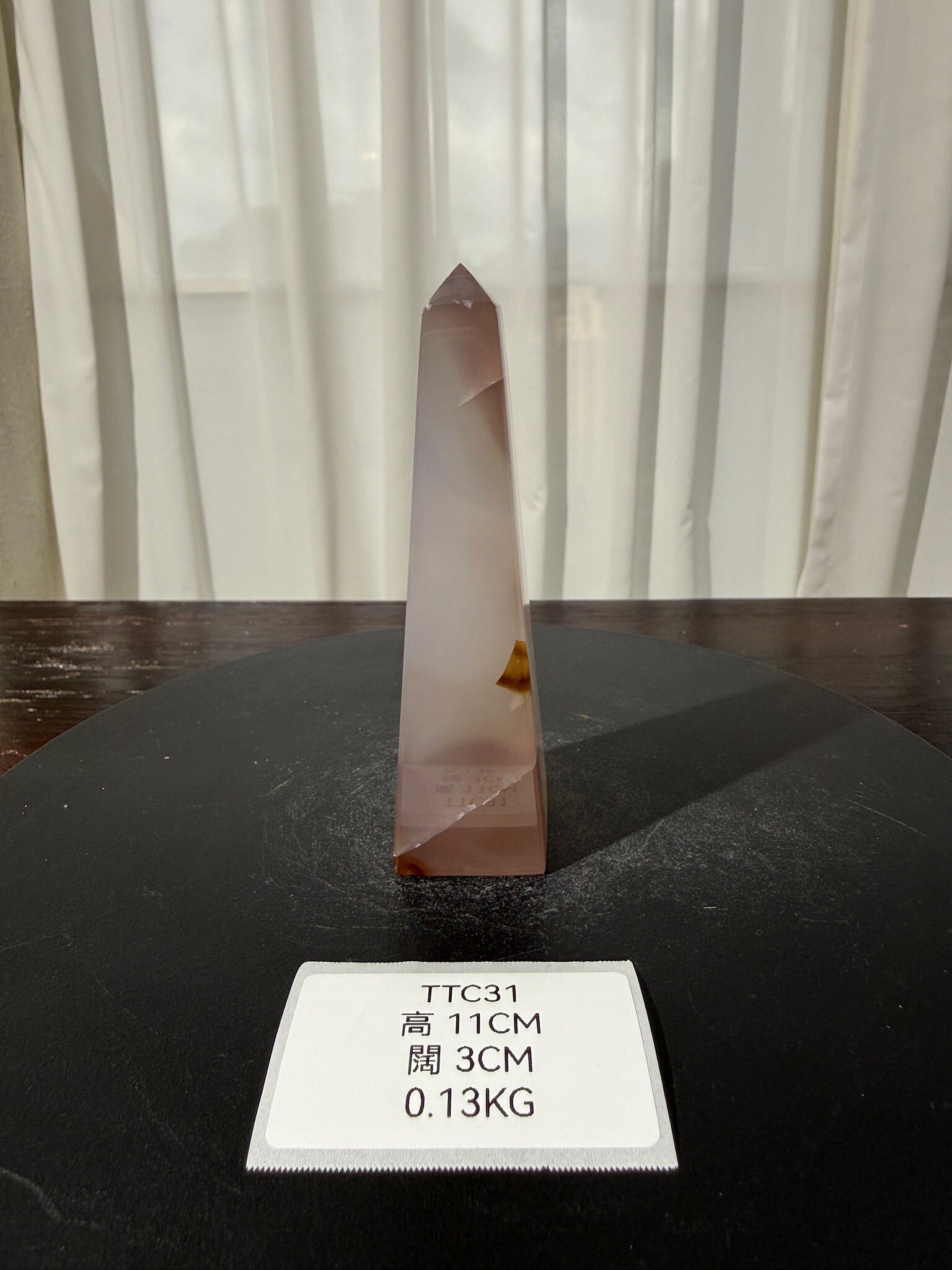 ZA563 TTC31 瑪瑙水晶方尖碑 高度11cm 闊度3cm 重量0.13kg