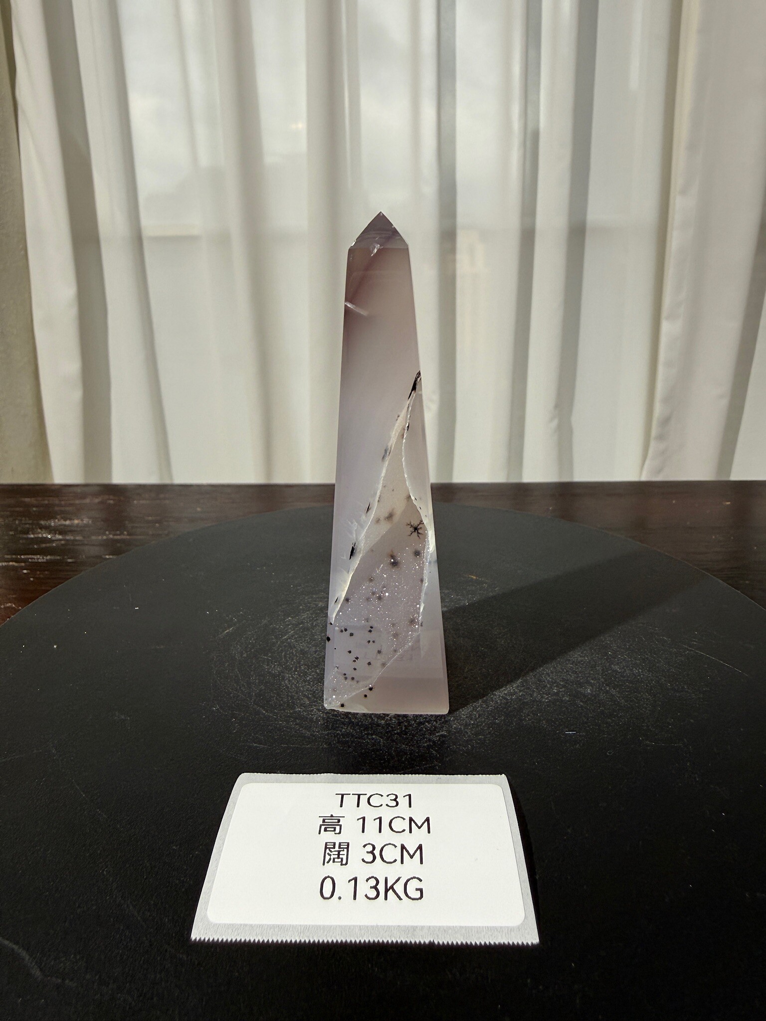 ZA563 TTC31 瑪瑙水晶方尖碑 高度11cm 闊度3cm 重量0.13kg