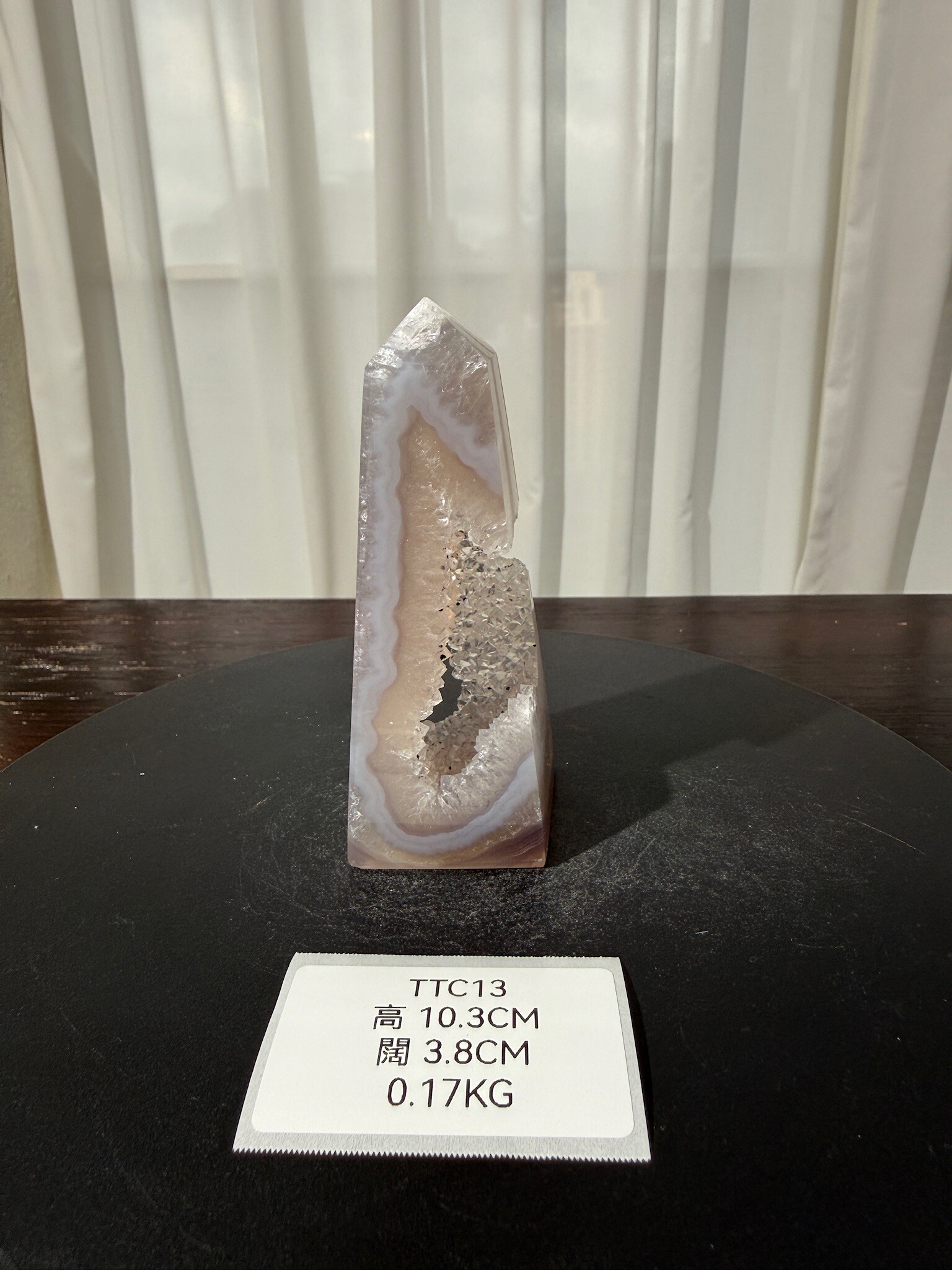 ZA545 TTC13 瑪瑙水晶方尖碑 高度10.3cm 闊度3.8cm 重量0.17kg