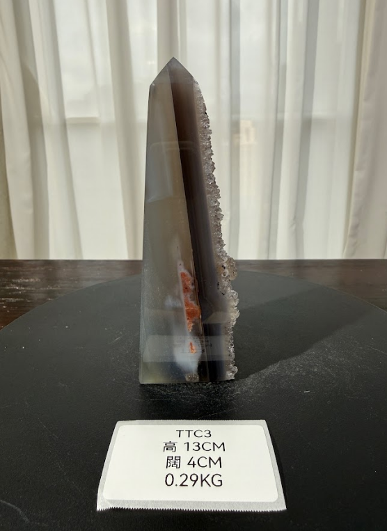 ZA535 TTC3 瑪瑙水晶方尖碑 高度13cm 闊度4cm 重量0.29kg