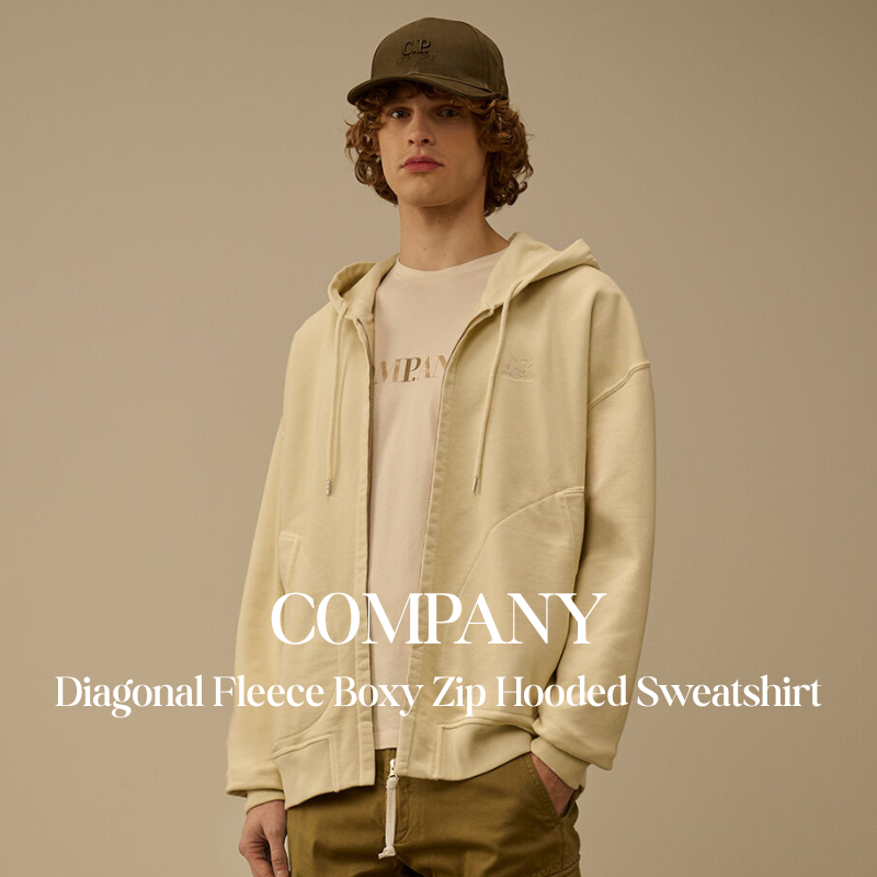 【代購】CP COMPANY 斜紋刷毛寬版拉鍊連帽外套 Boxy Zip Hoodie