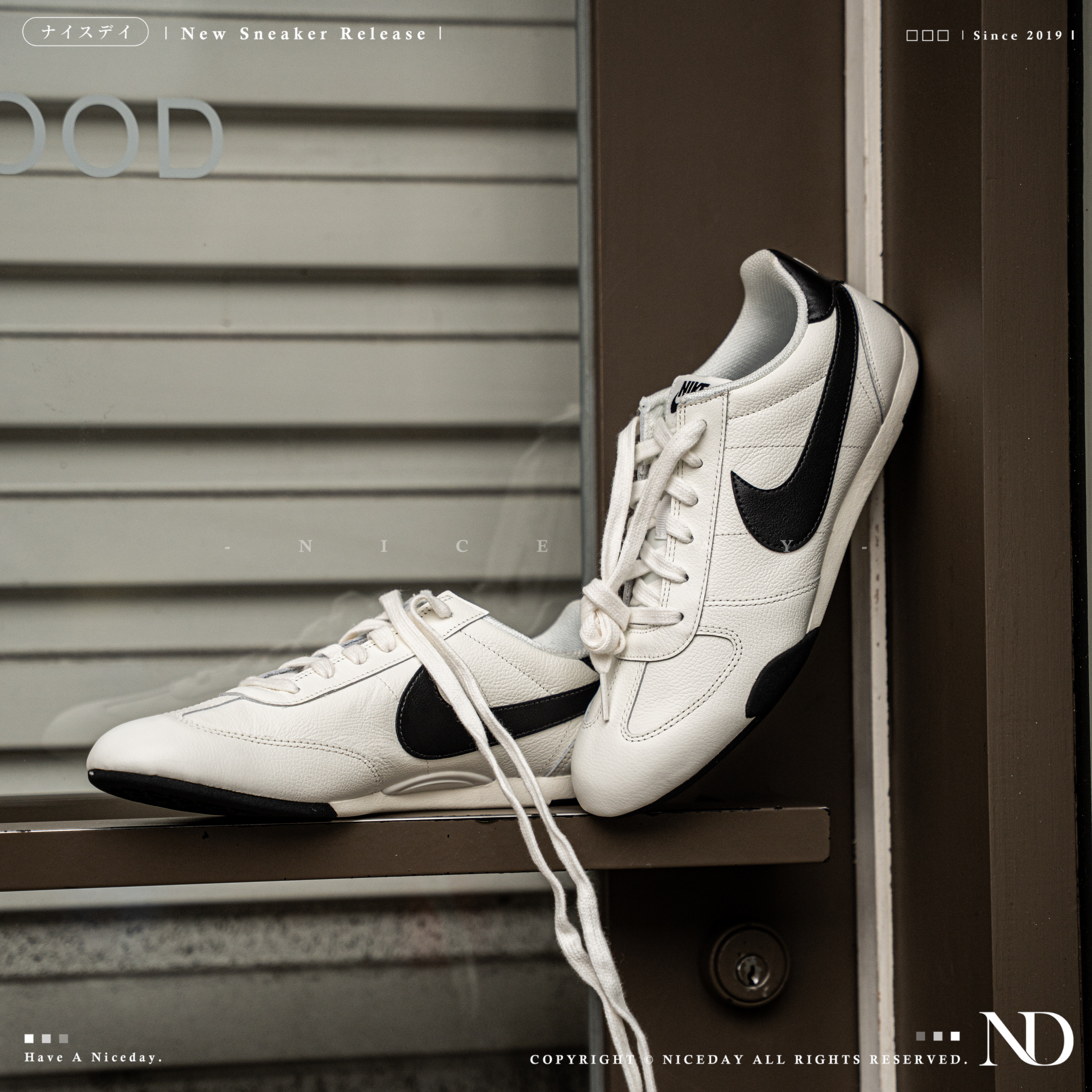 NICEDAY 現貨 NIKE W SPRINT SISTER 白黑 皮革 復古 薄底 休閒鞋 IB7102-100