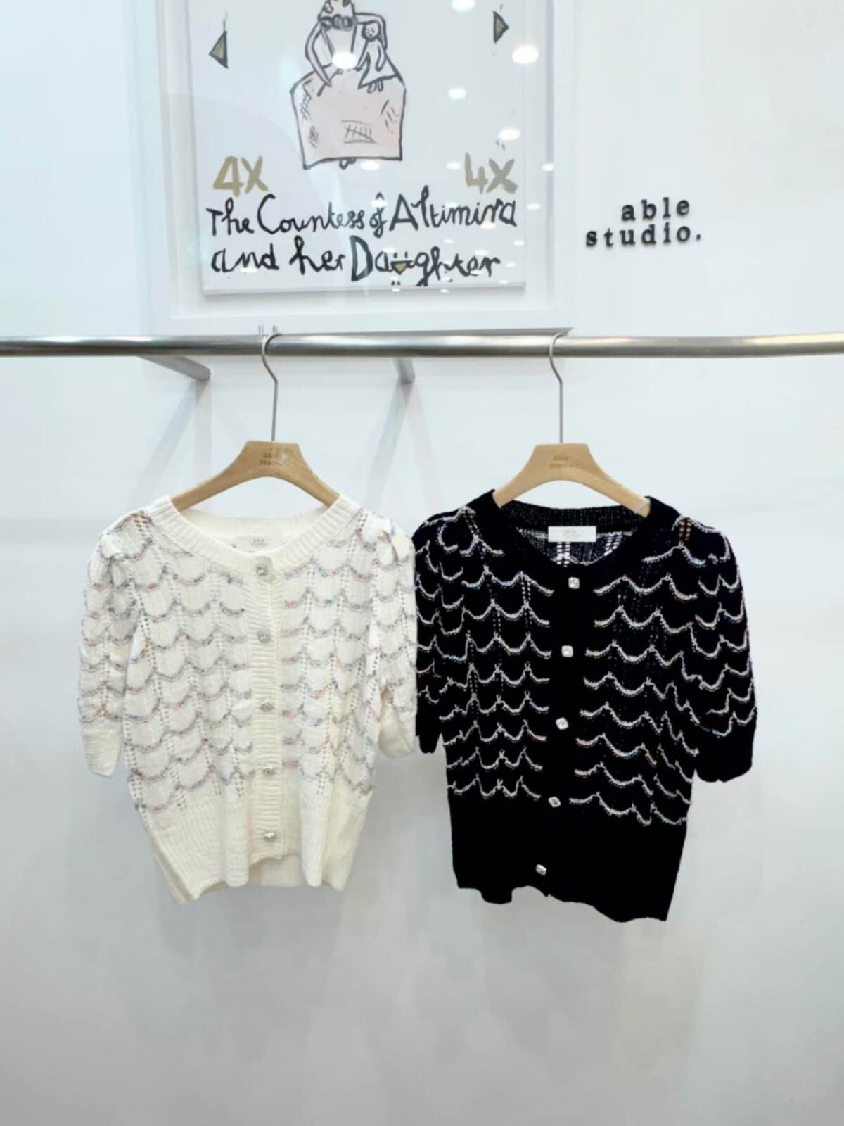 AS6121 波浪紋針織短袖上衣