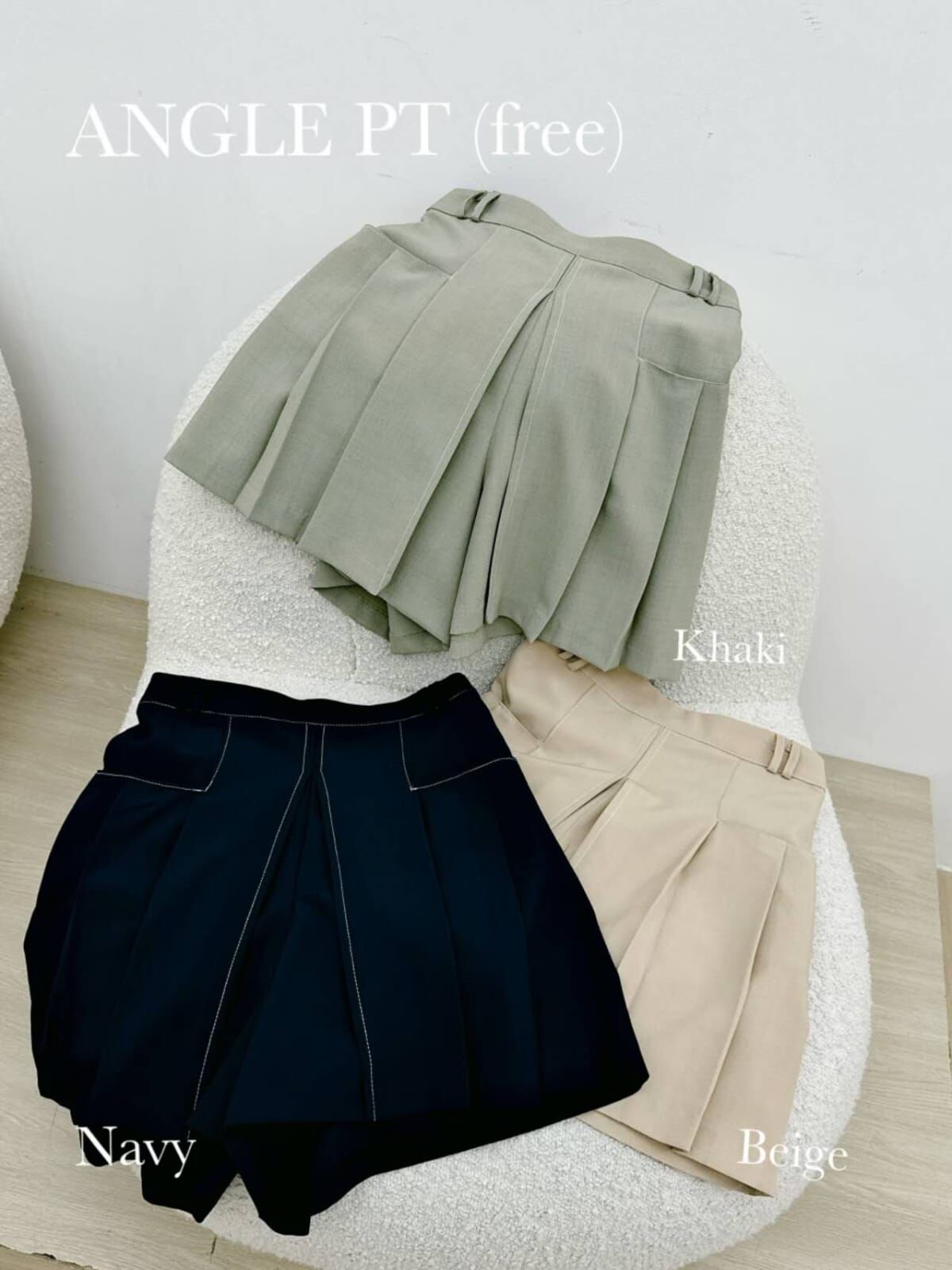 AS6122 壓摺溫柔短裙褲