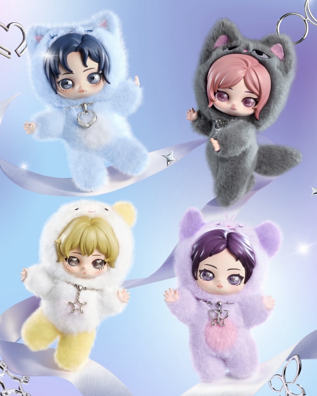 aespa x POP-MART 泡泡瑪特 聯名 小卡 毛絨 鑰匙圈 吊飾 盲盒 KARINA WINTER GISELLE NINGNING / 預購