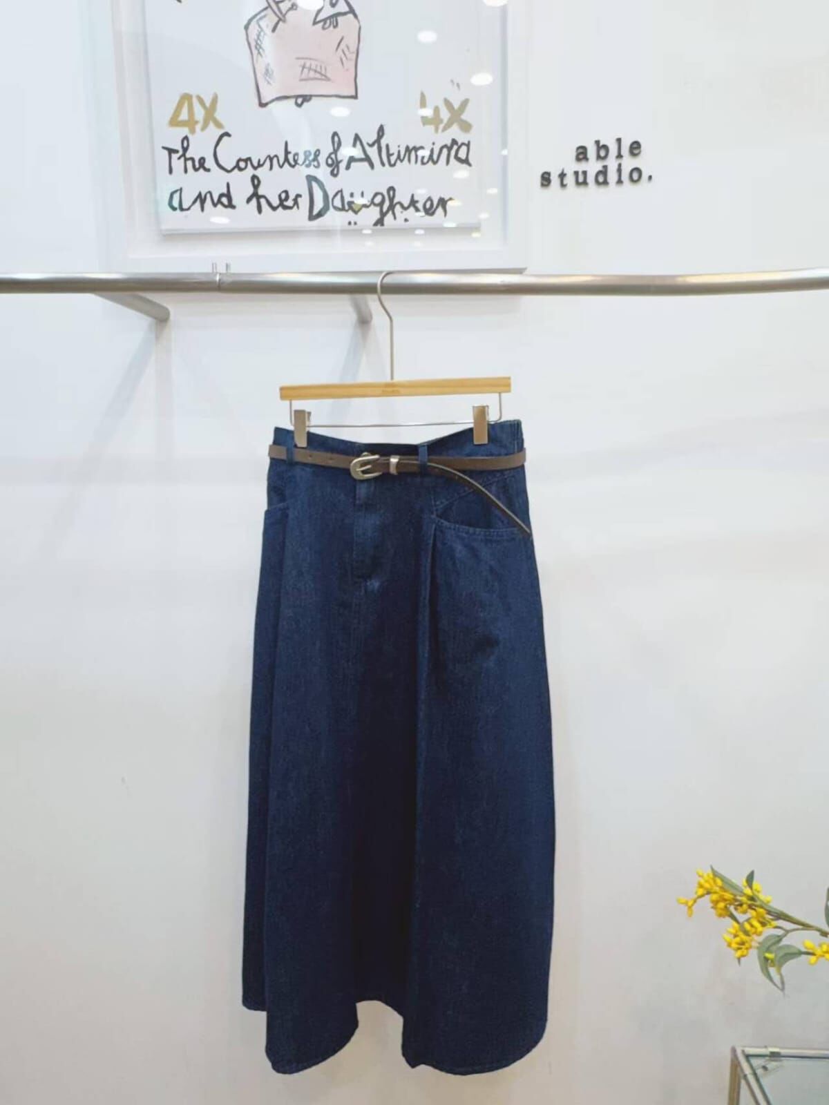 AS6144 復古深藍牛仔裙